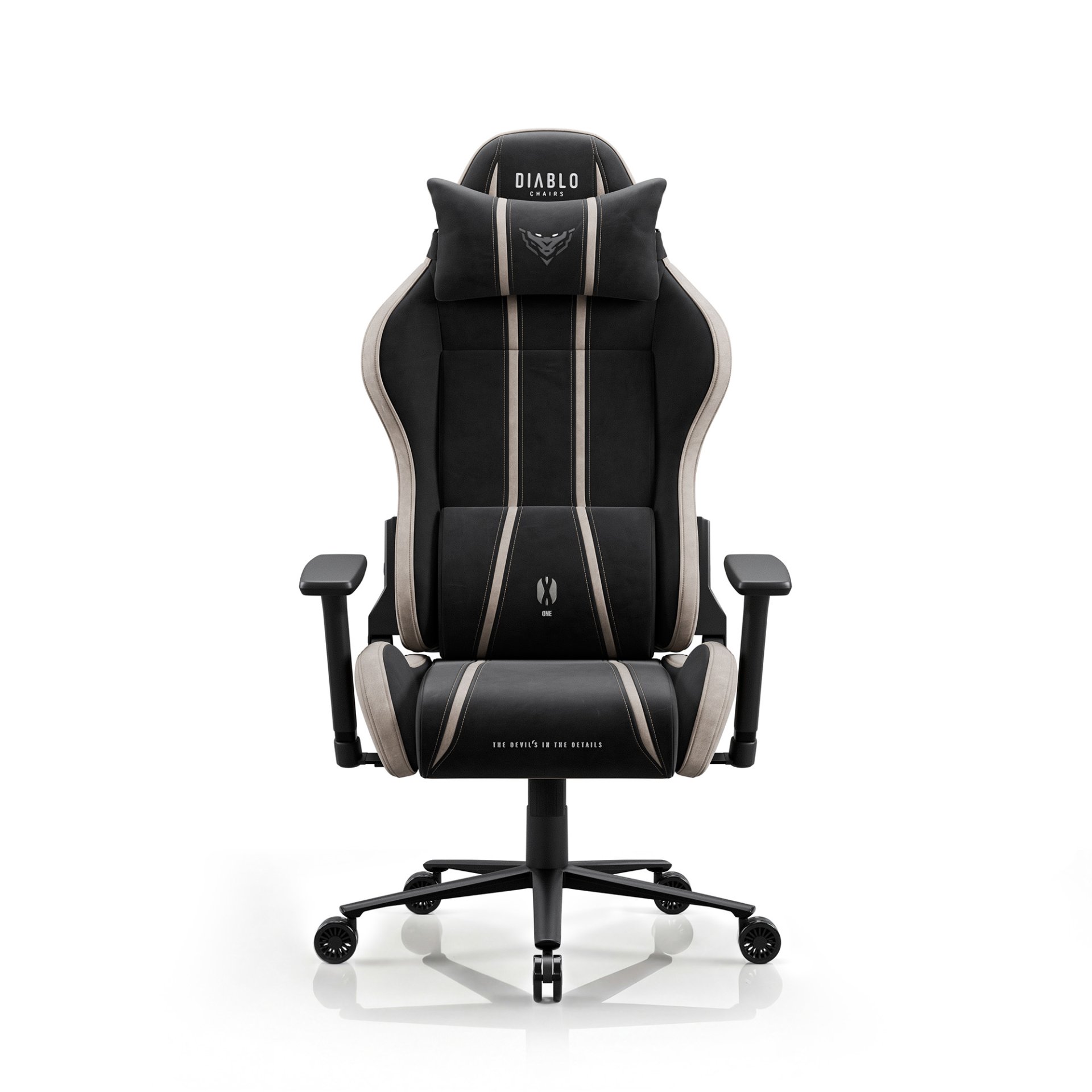 Fotel gamingowy materiałowy Normal Size, czarno-beżowy: Diablo X-One 2.0 Camel Black 2