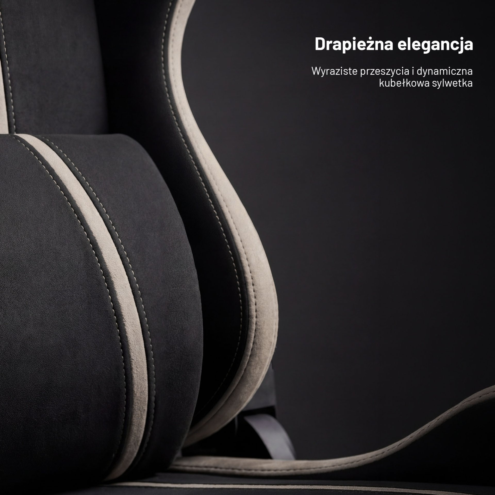 Fotel gamingowy materiałowy Normal Size, czarno-beżowy: Diablo X-One 2.0 Camel Black 4