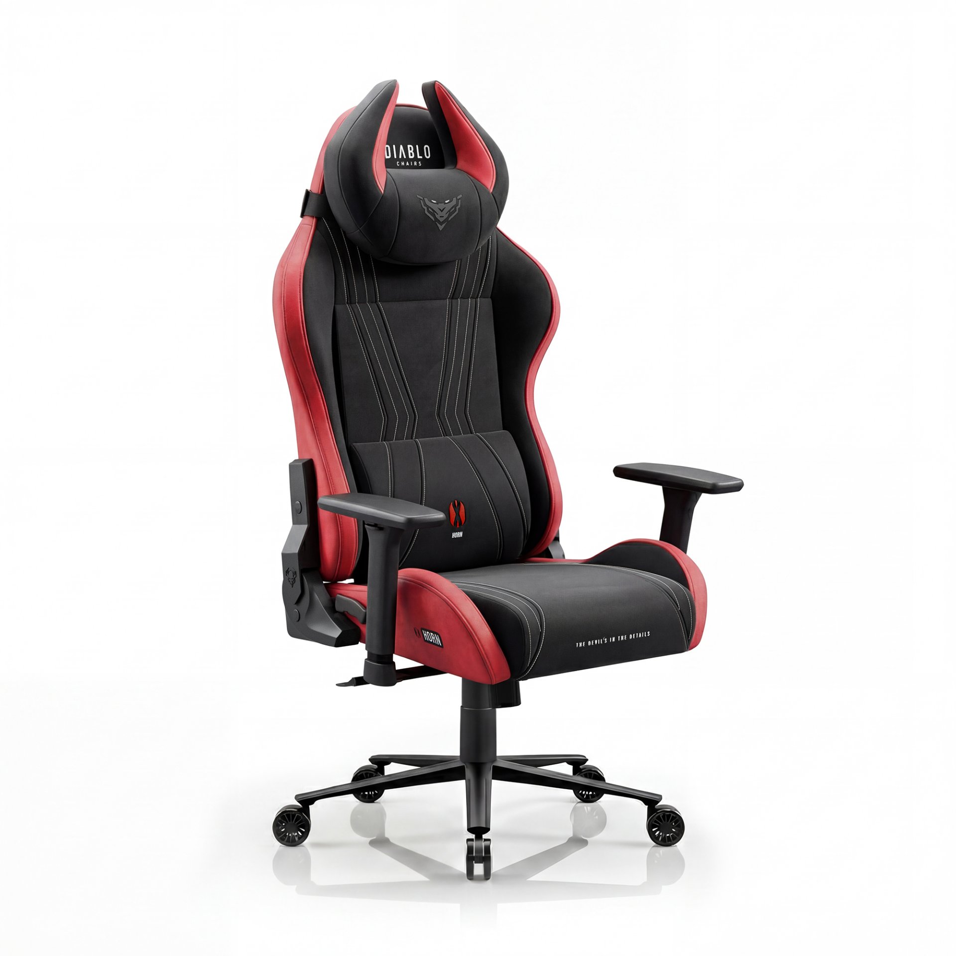 Fotel gamingowy materiałowy Normal Size, czarno-czerwony: Diablo X-Horn 2.0 Bloody Mary 1