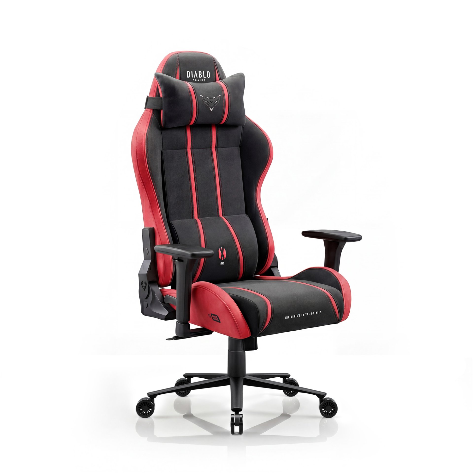 Fotel gamingowy materiałowy Normal Size, czarno-czerwony: Diablo X-One 2.0 Bloody Mary 1