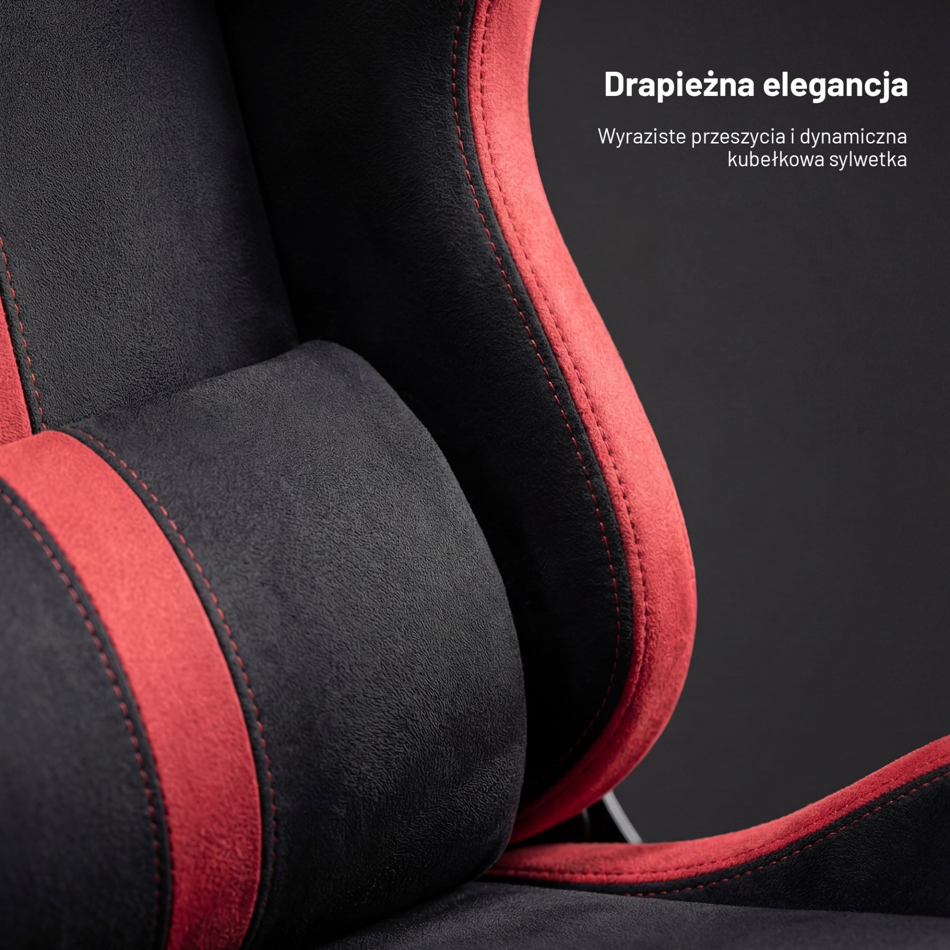 Fotel gamingowy materiałowy Normal Size, czarno-czerwony: Diablo X-One 2.0 Bloody Mary 4