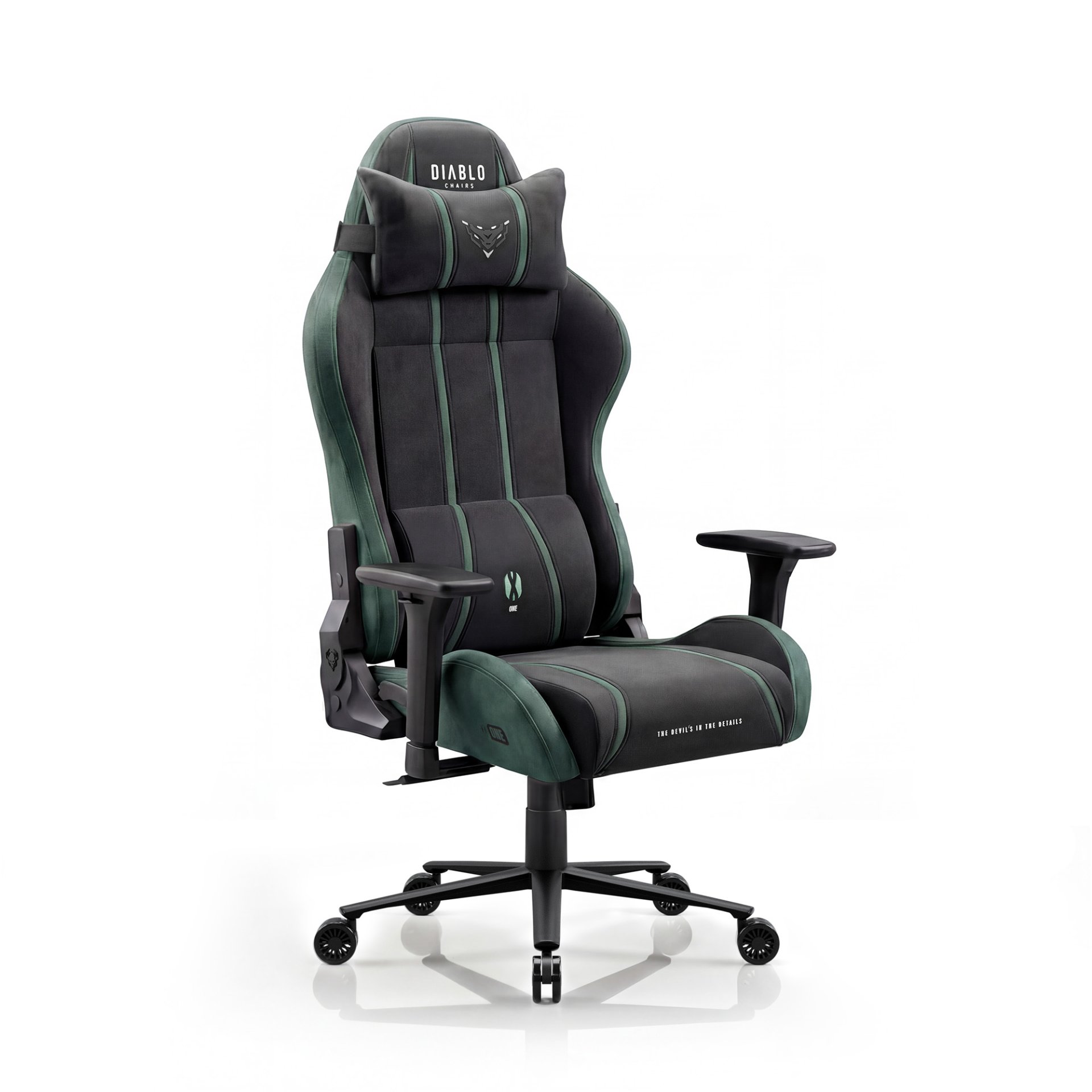 Fotel gamingowy materiałowy Normal Size, czarno-zielony: Diablo X-One 2.0 Forest Green 1