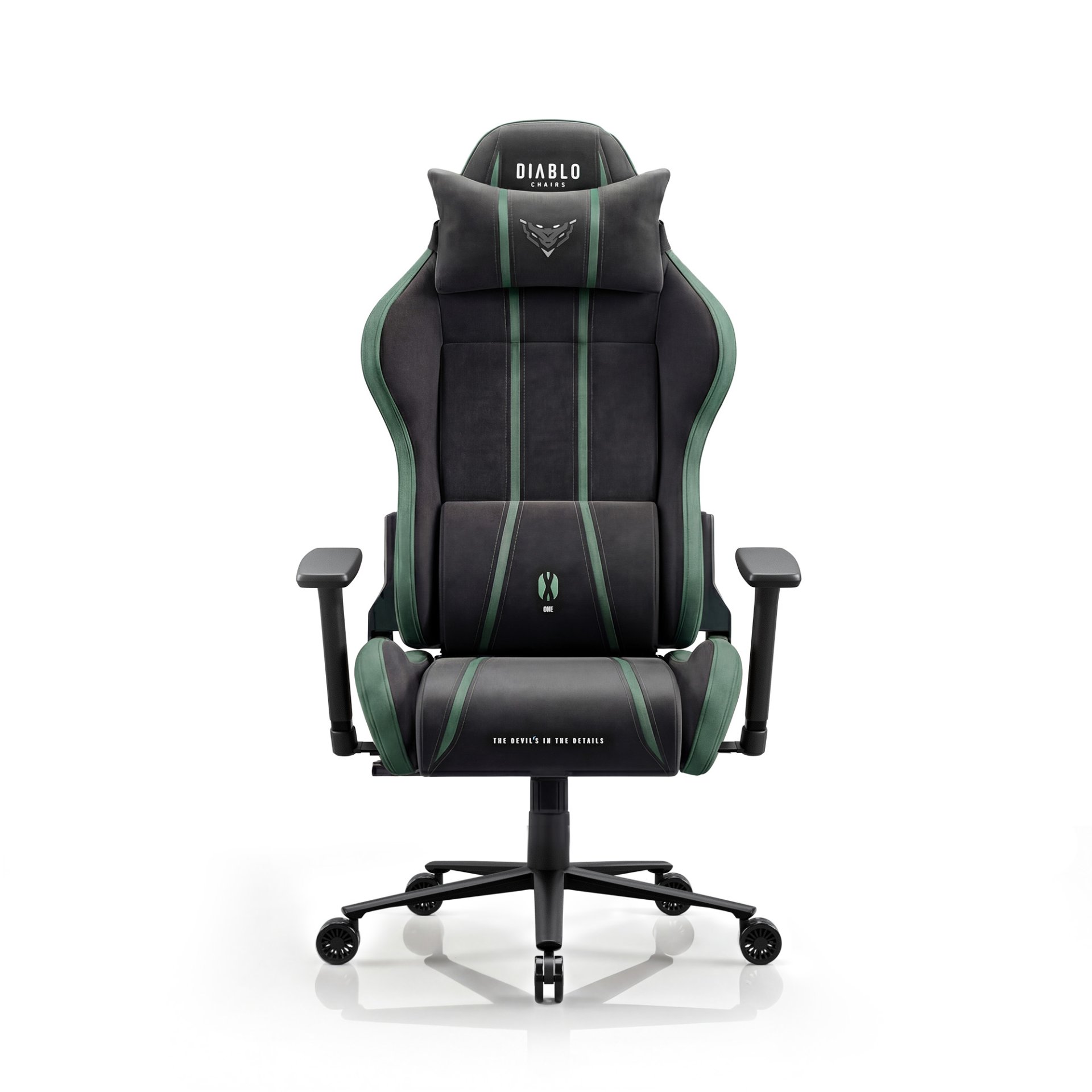 Fotel gamingowy materiałowy Normal Size, czarno-zielony: Diablo X-One 2.0 Forest Green 2