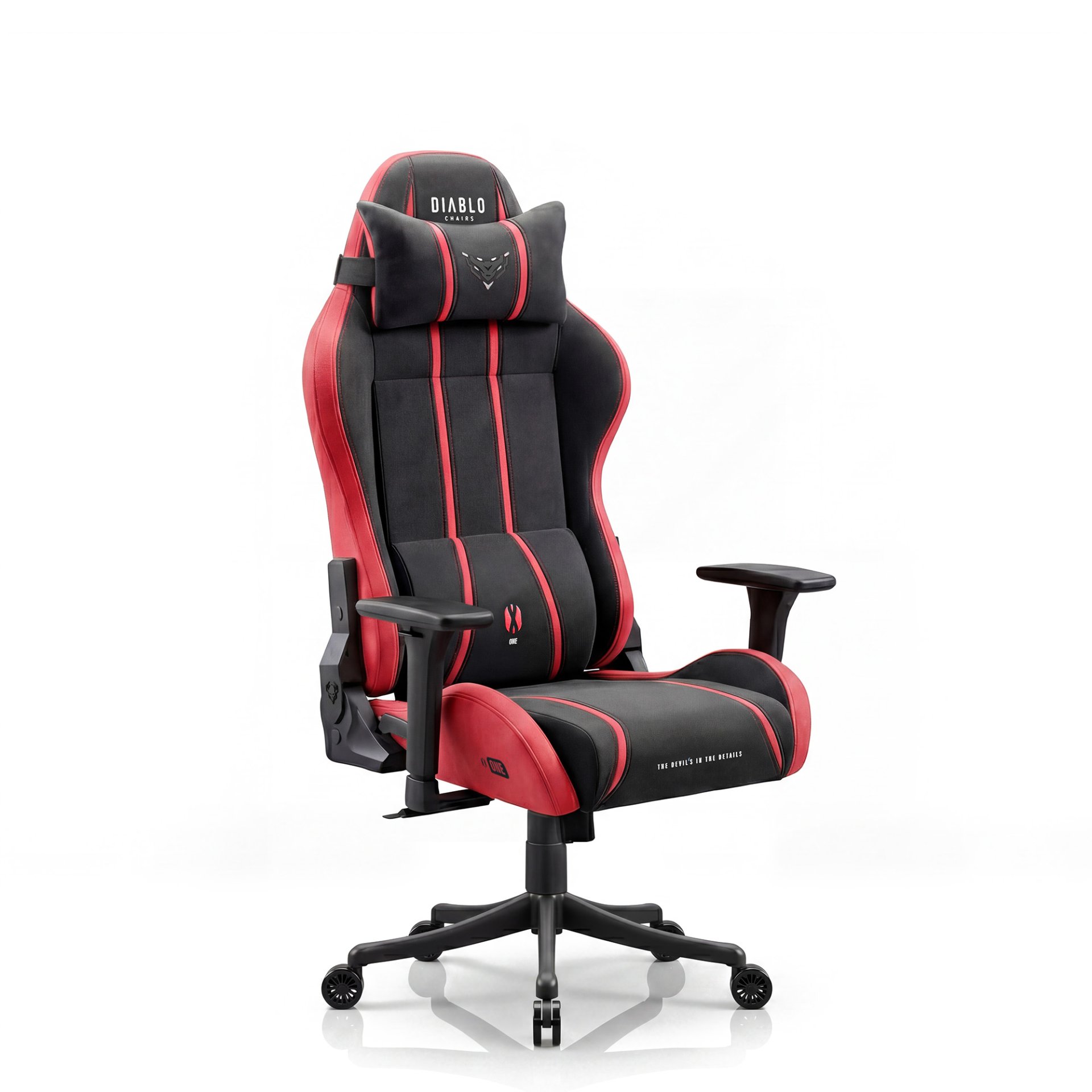 Fotel gamingowy materiałowy Small Size, czarno-czerwony: Diablo X-One 2.0 Bloody Mary 1
