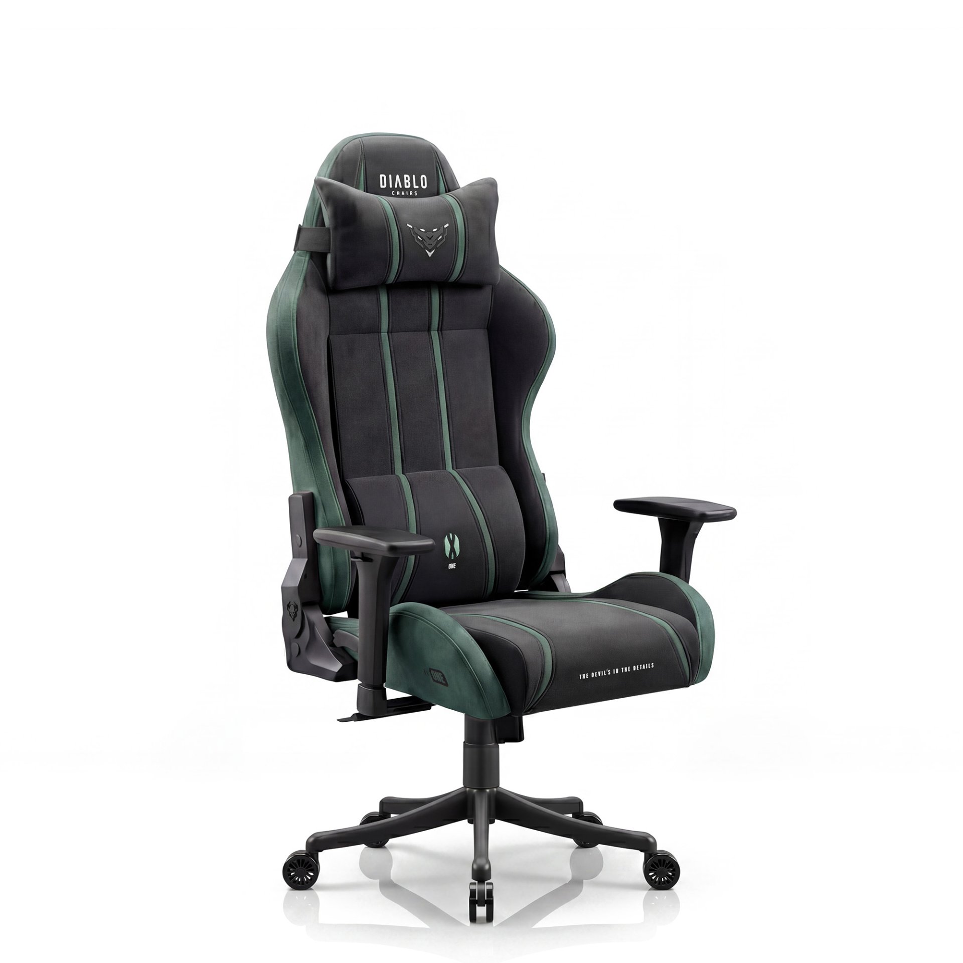 Fotel gamingowy materiałowy Small Size, czarno-zielony: Diablo X-One 2.0 Forest Green 1
