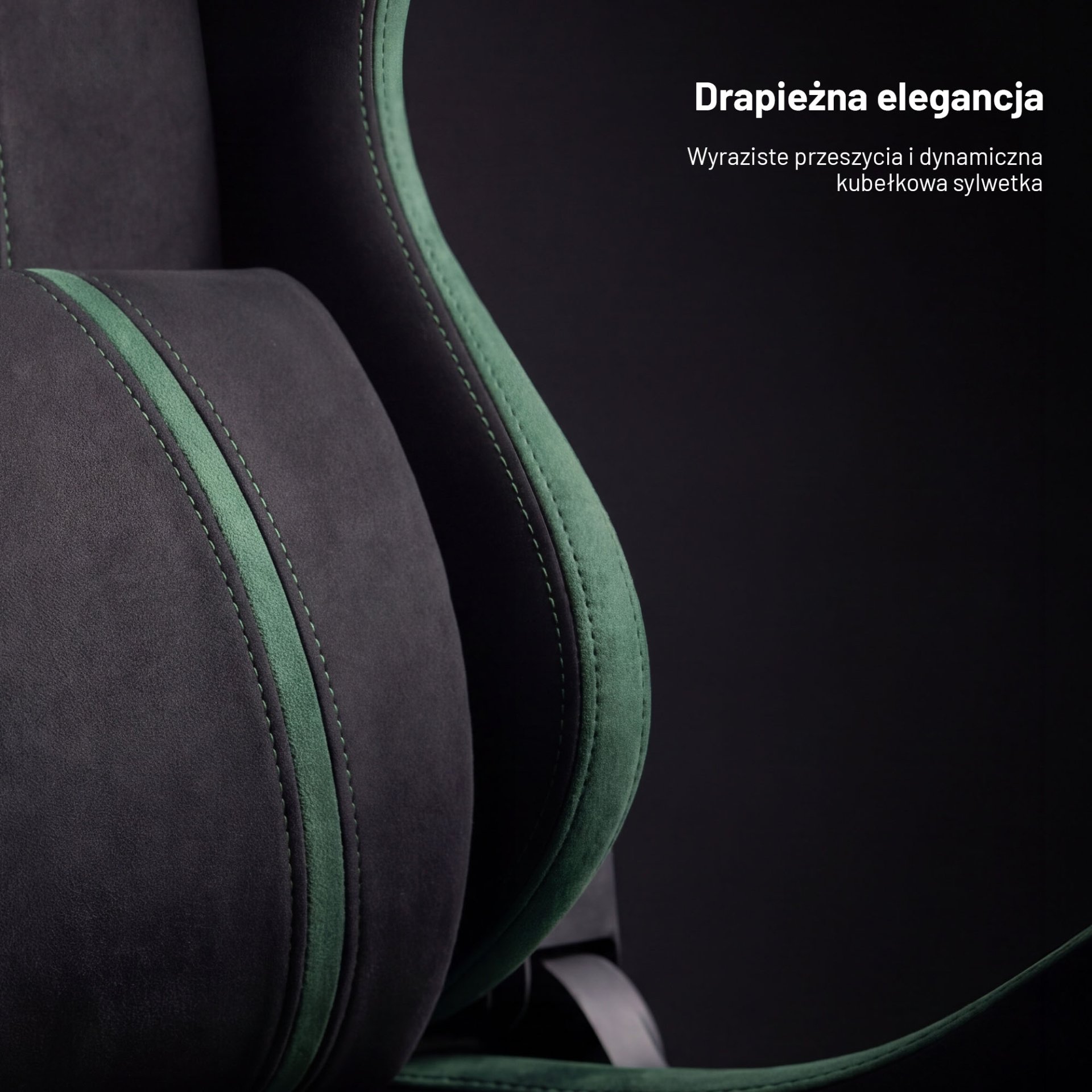 Fotel gamingowy materiałowy Small Size, czarno-zielony: Diablo X-One 2.0 Forest Green 4
