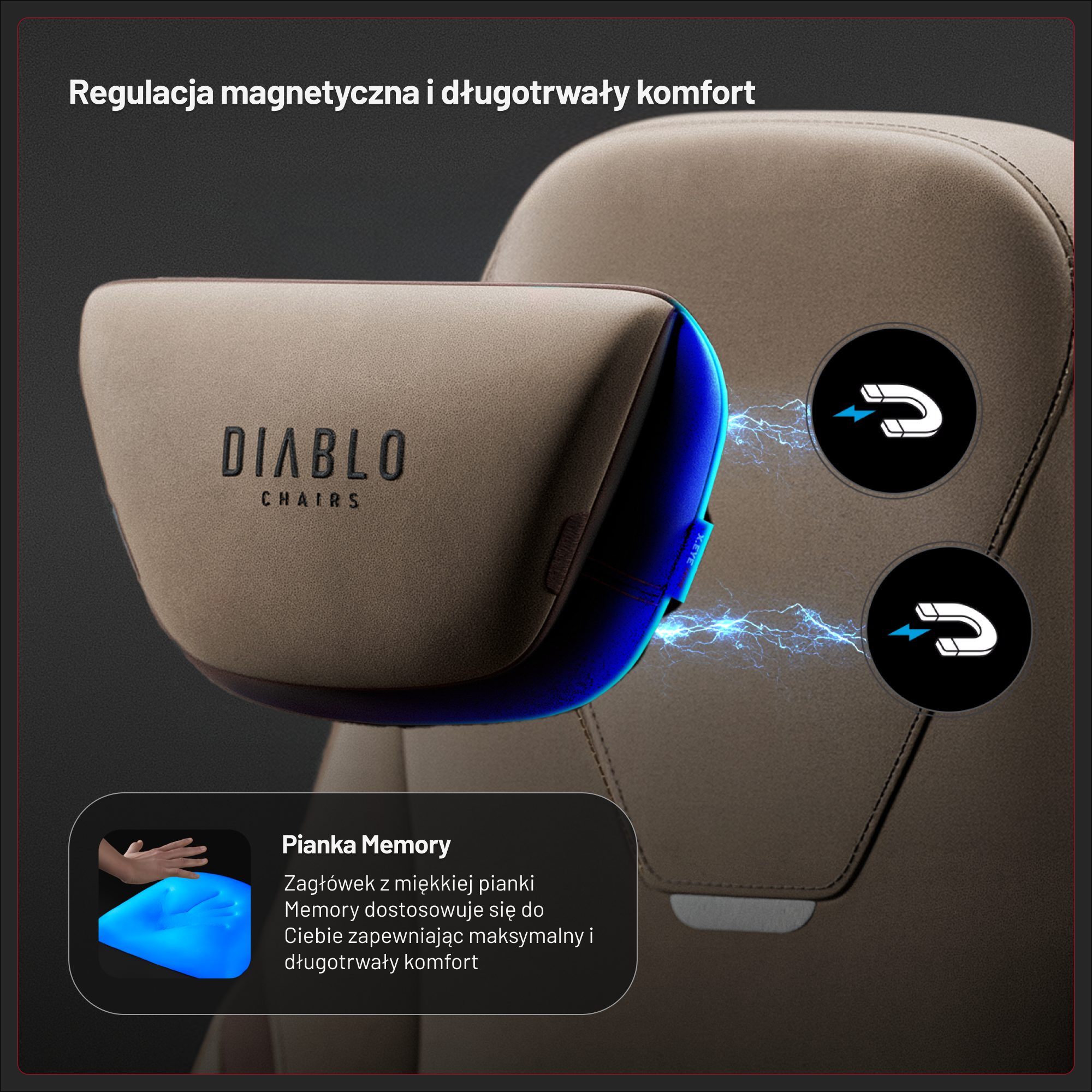 Fotel gamingowy materiałowy szary, Normal: Diablo X.Eye Prime Elephant Grey 4