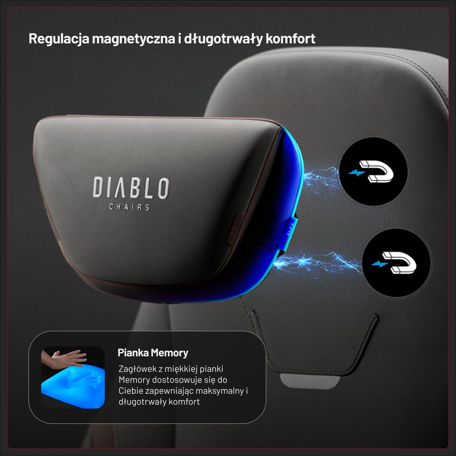 Fotel gamingowy materiałowy szary, Normal: Diablo X.Eye Prime Stone Grey 4