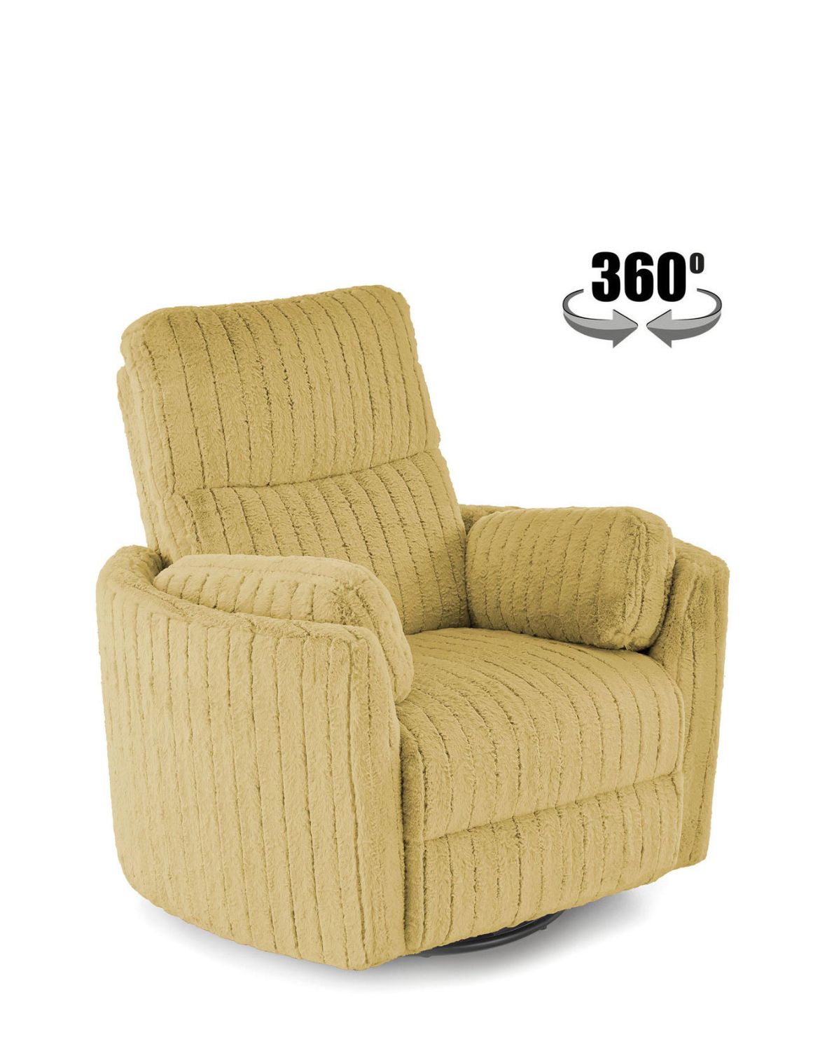 fotel pegas z funkcją elektrycznego rozkładania, obracania i kołyski, musztardowy