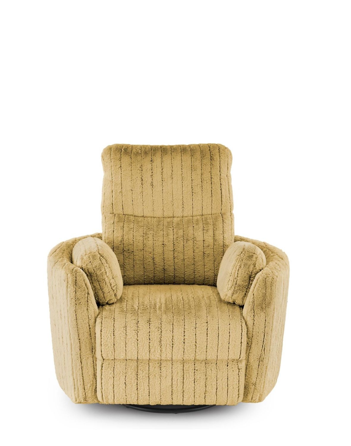 fotel pegas z funkcją elektrycznego rozkładania, obracania i kołyski, musztardowy