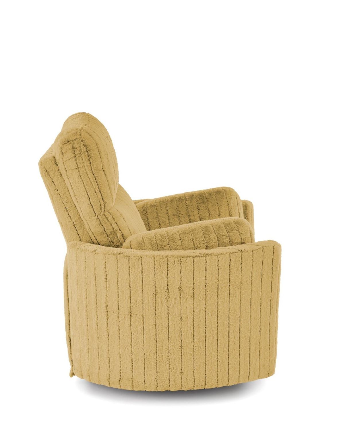 fotel pegas z funkcją elektrycznego rozkładania, obracania i kołyski, musztardowy