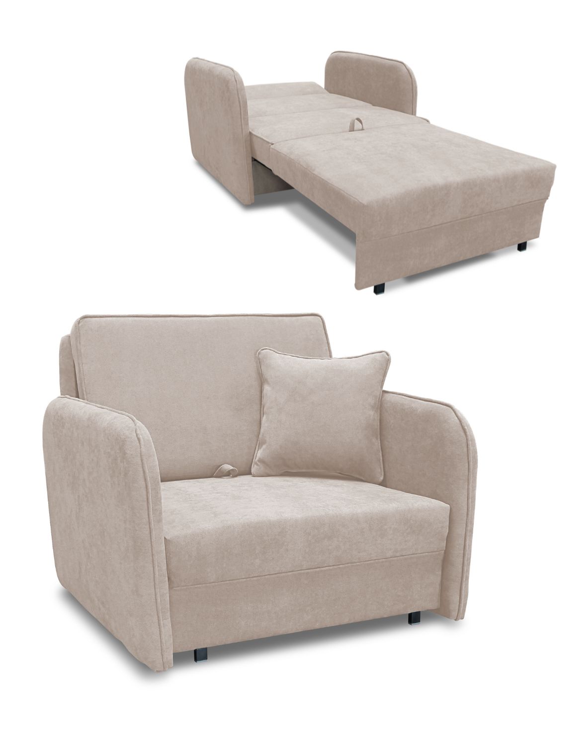 fotel rozkładany do spania ozi 1 beżowy