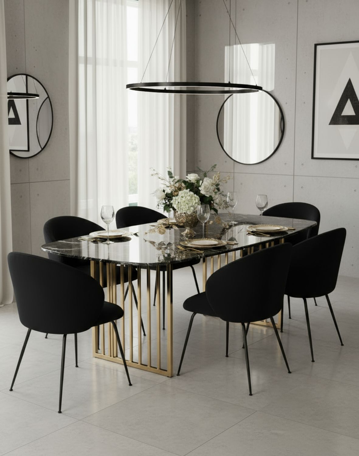 krzesło do jadalni ganta black, czarny welwet