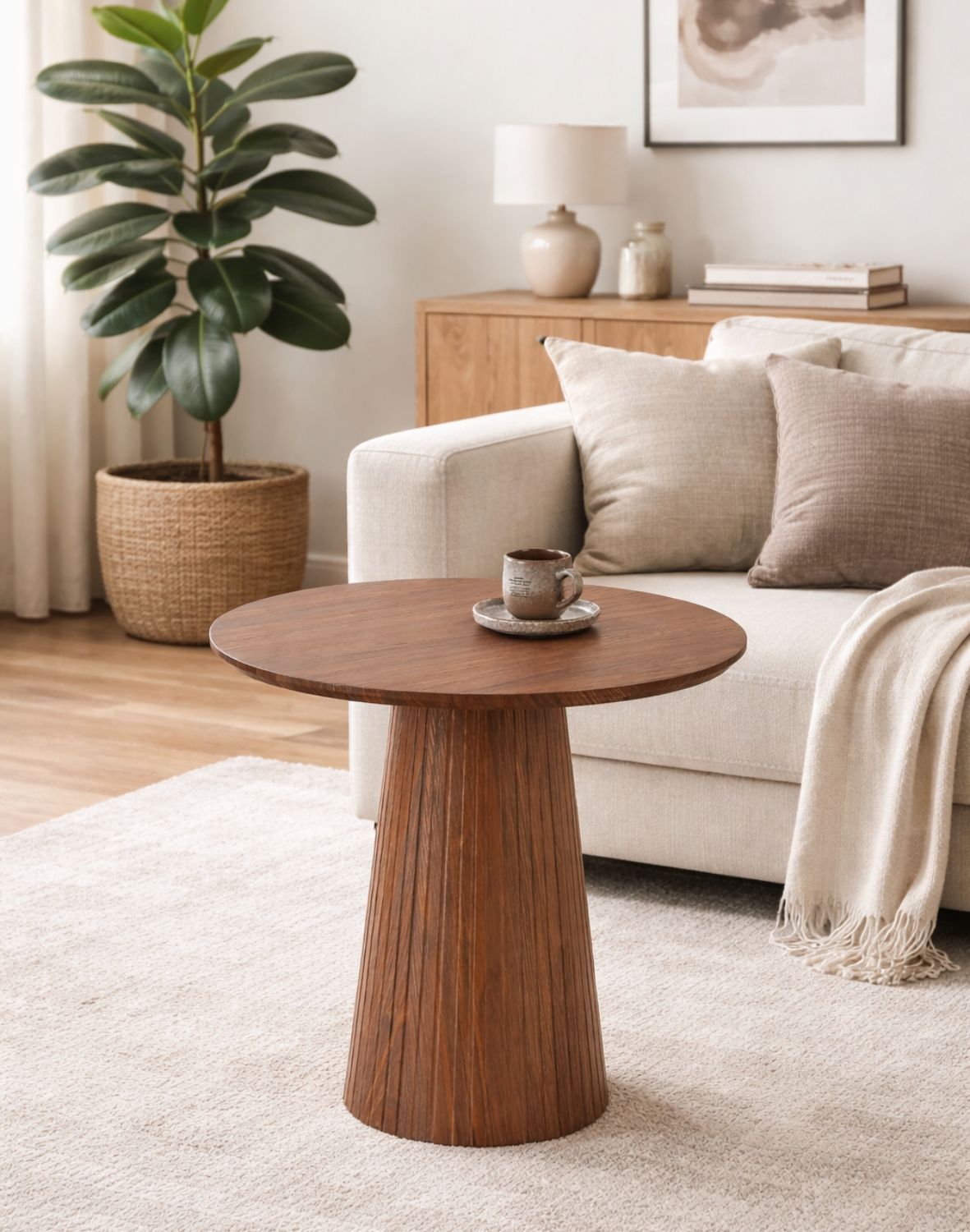 stolik kawowy okrągły orzechowy Gisela s