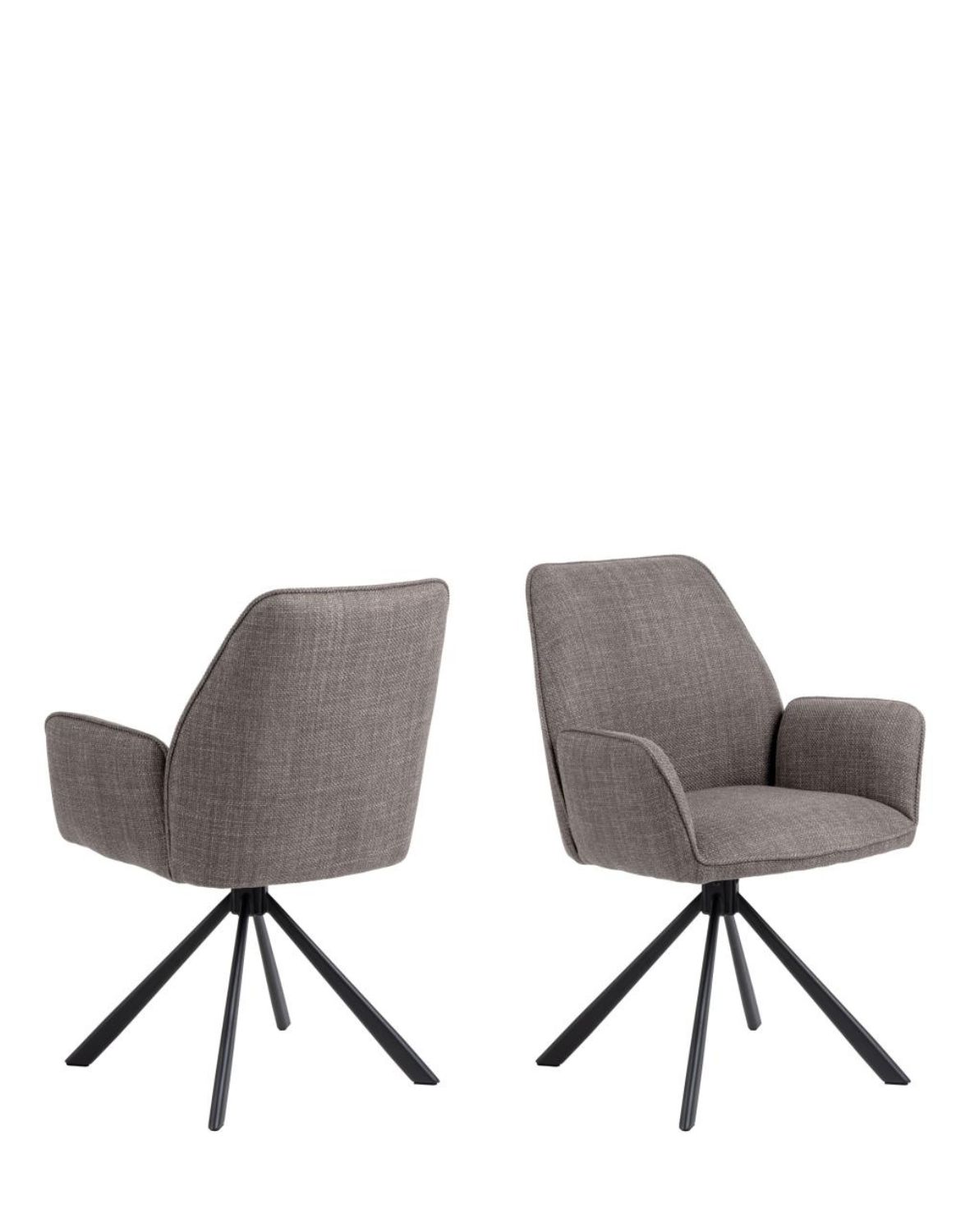 krzesło obrotowe do jadalni, tapicerowane glenda, jasnoszare (07482)