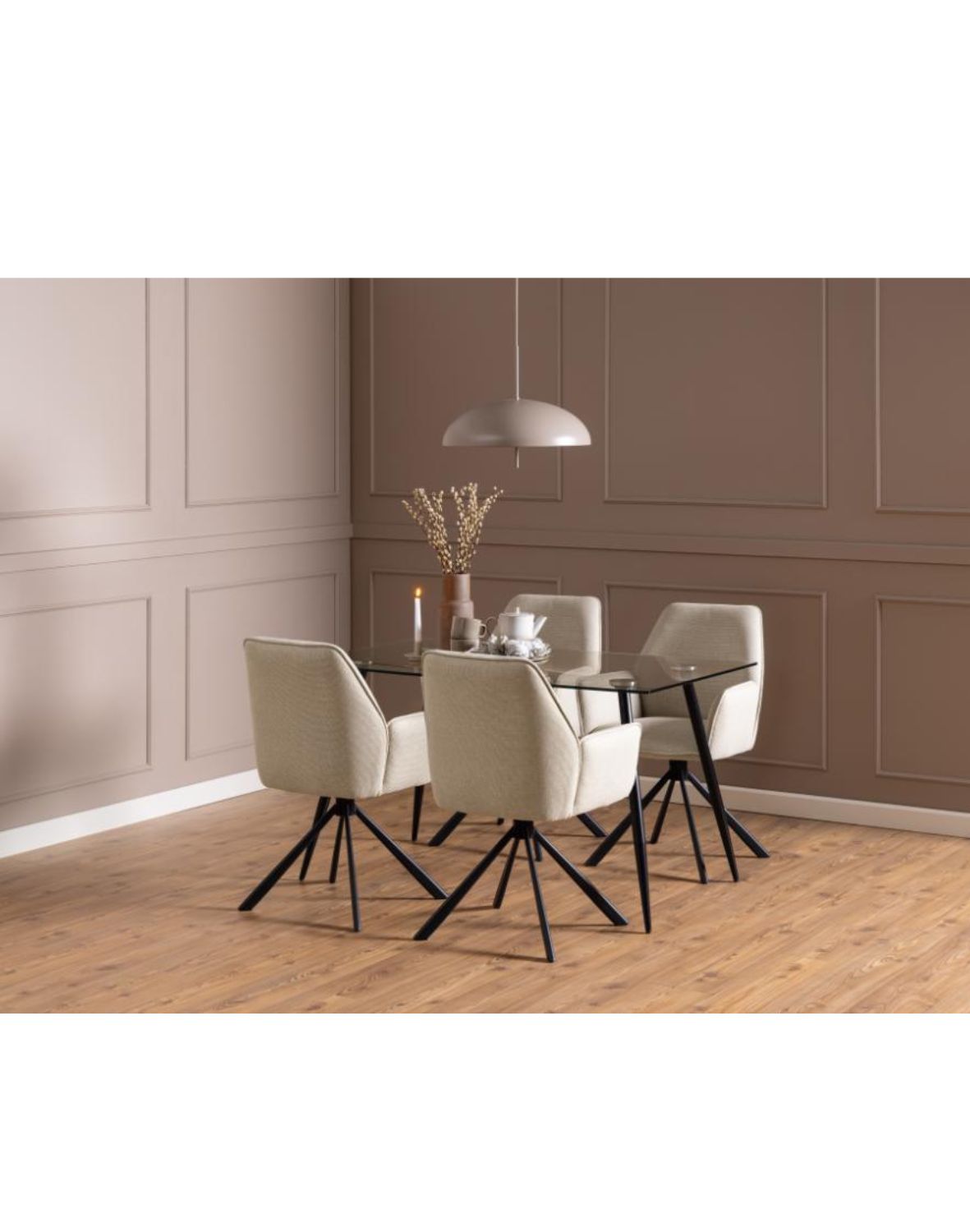 beżowe krzesło obrotowe do jadalni glenda 07425