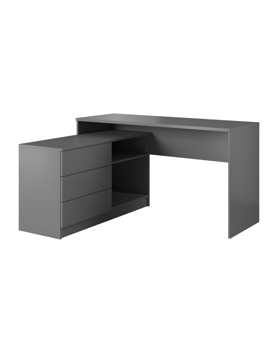 grafitowe biurko narożne teo