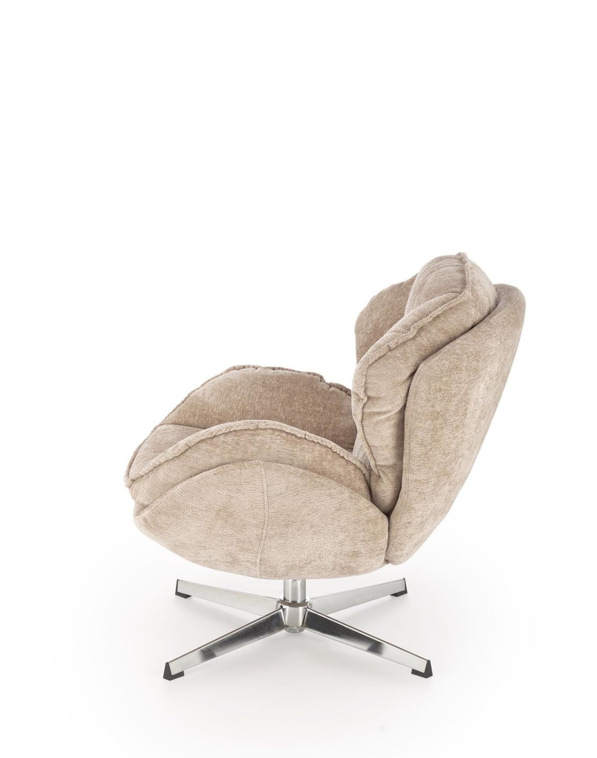 fotel obrotowy guido beżowy, obrotowy 360°, chrom