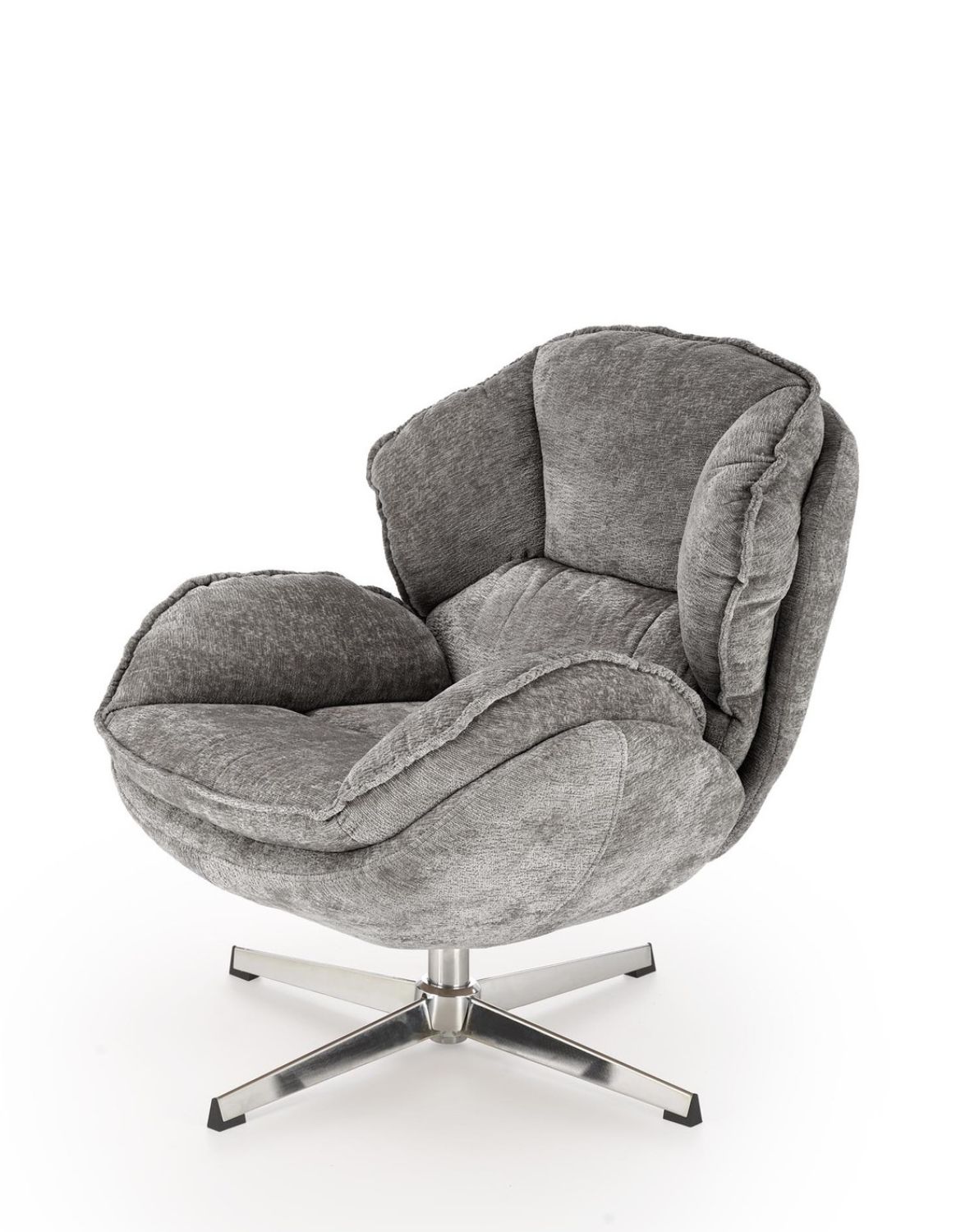 fotel obrotowy guido szary, obrotowy 360°, chrom