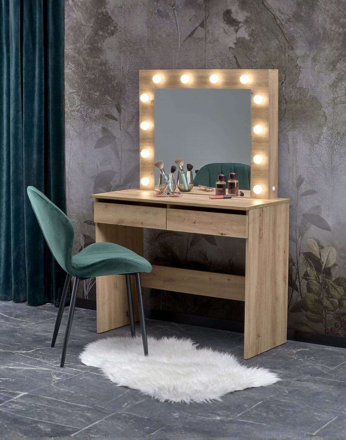 toaletka z lustrem hollywood, dąb artisan