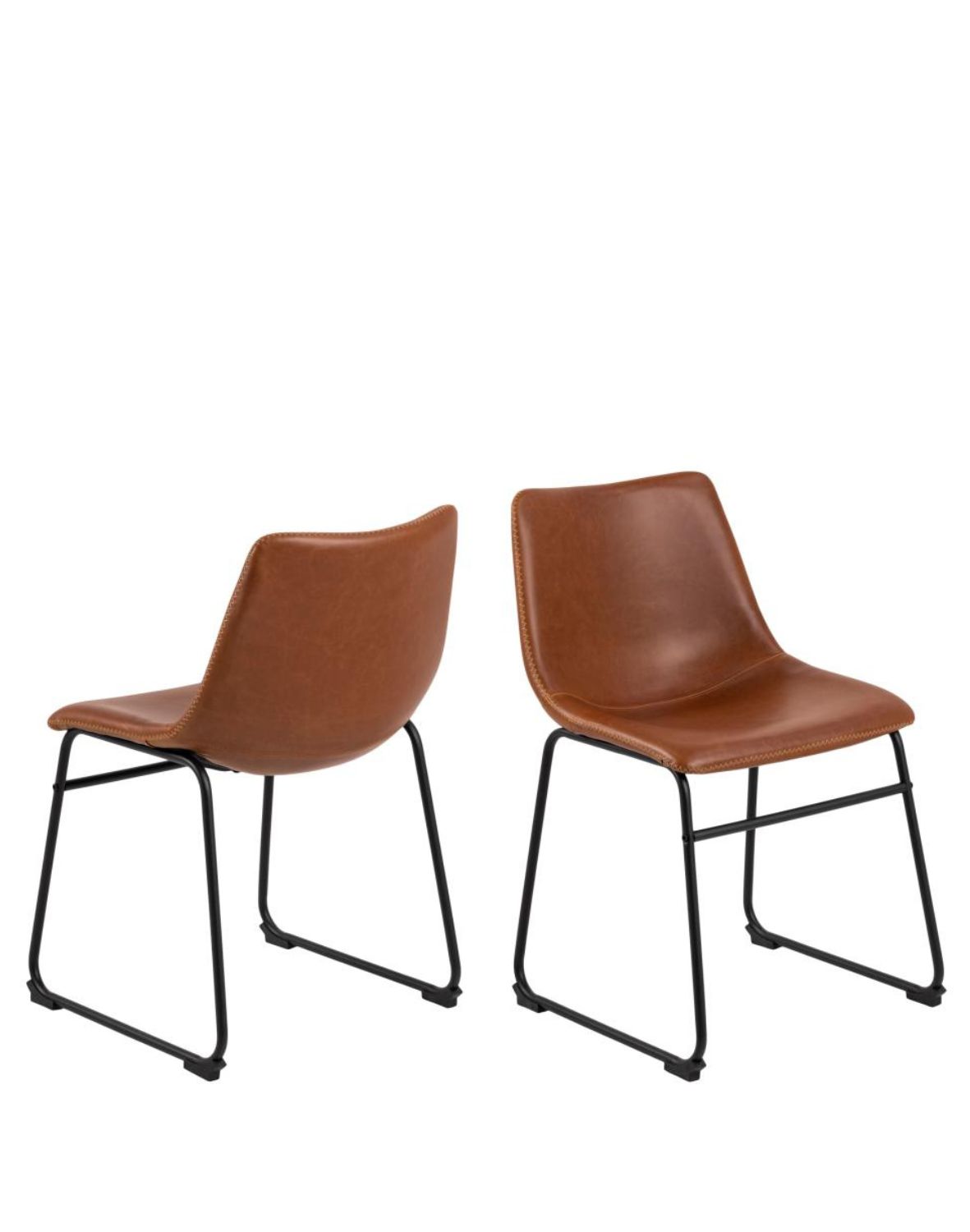 Krzesło do jadalni ekoskóra I_Oregon, czarne, brązowe