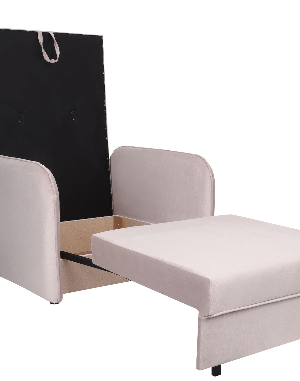 jednoosobowy fotel rozkładany ozi i beżowy