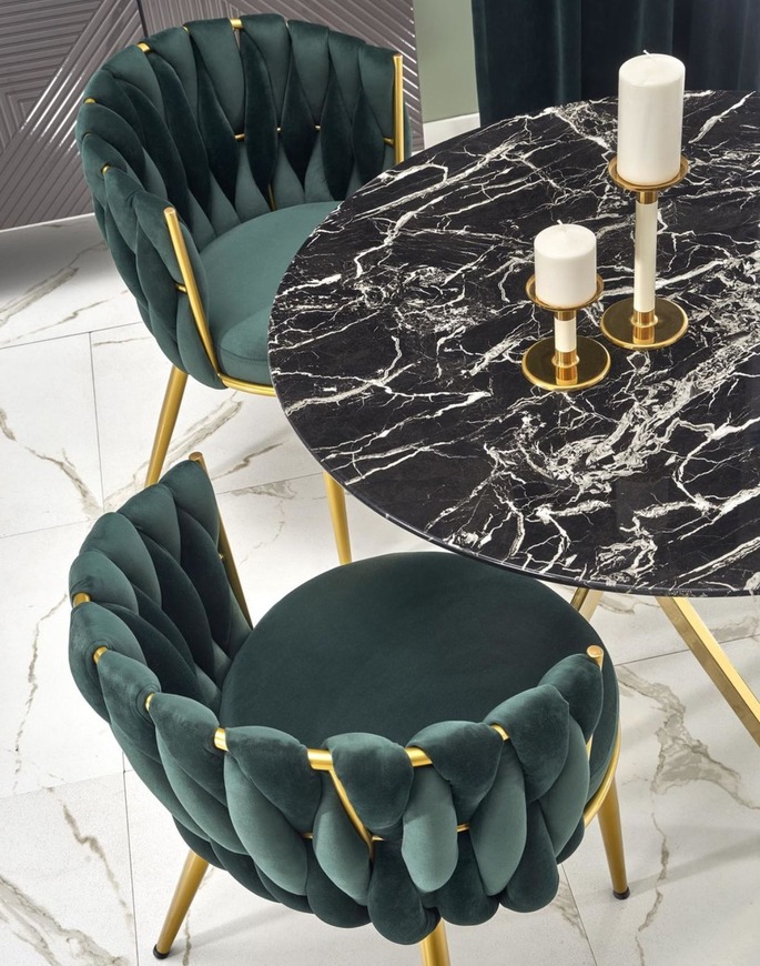 krzesło k517 zielone, tapicerowane velvet, glamour