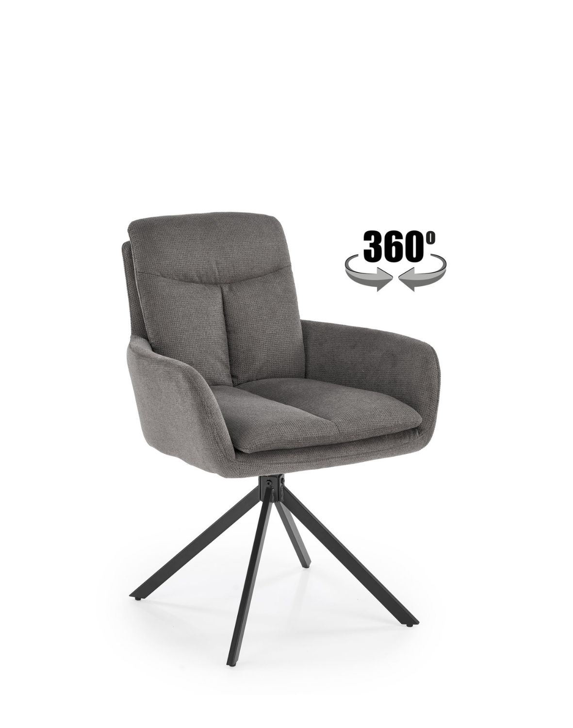 krzesło obrotowe k536, tapicerowane, szare