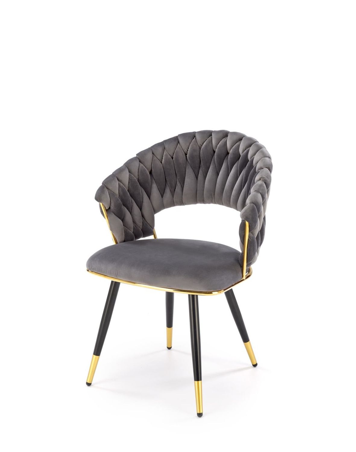 krzesło k551 popielate, tapicerowane velvet, nowoczesny design