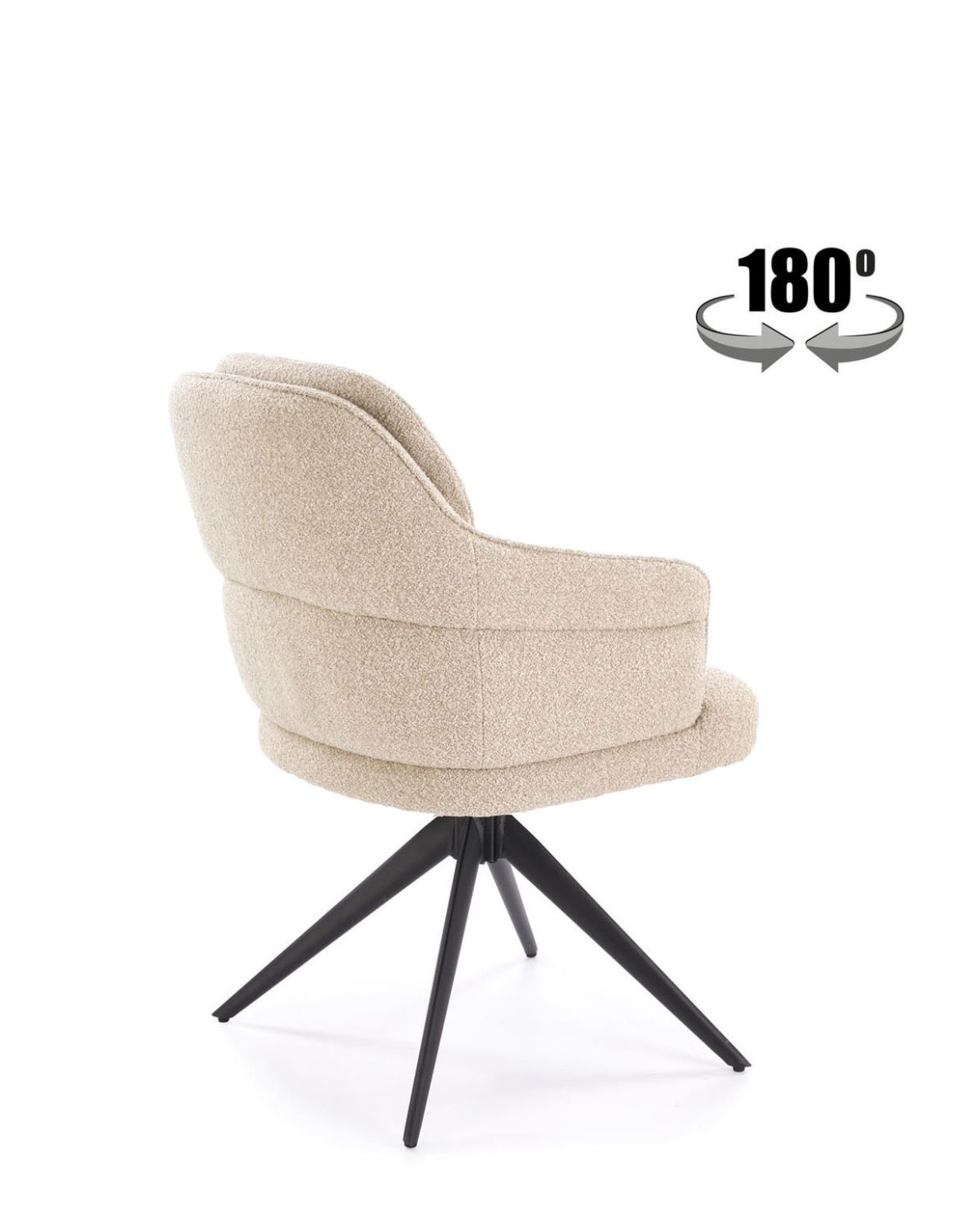 krzesło z funkcją obracania k570, boucle, beżowe