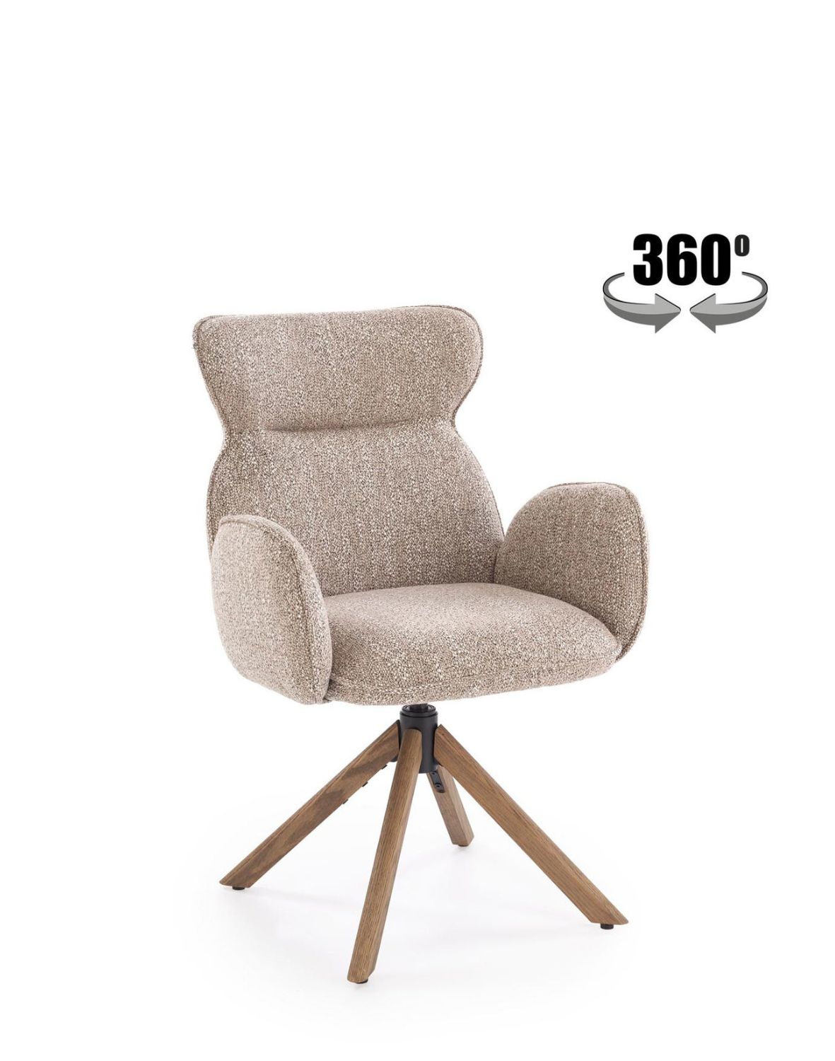 krzesło do jadalni k585, funkcja obracania, ciemny beż