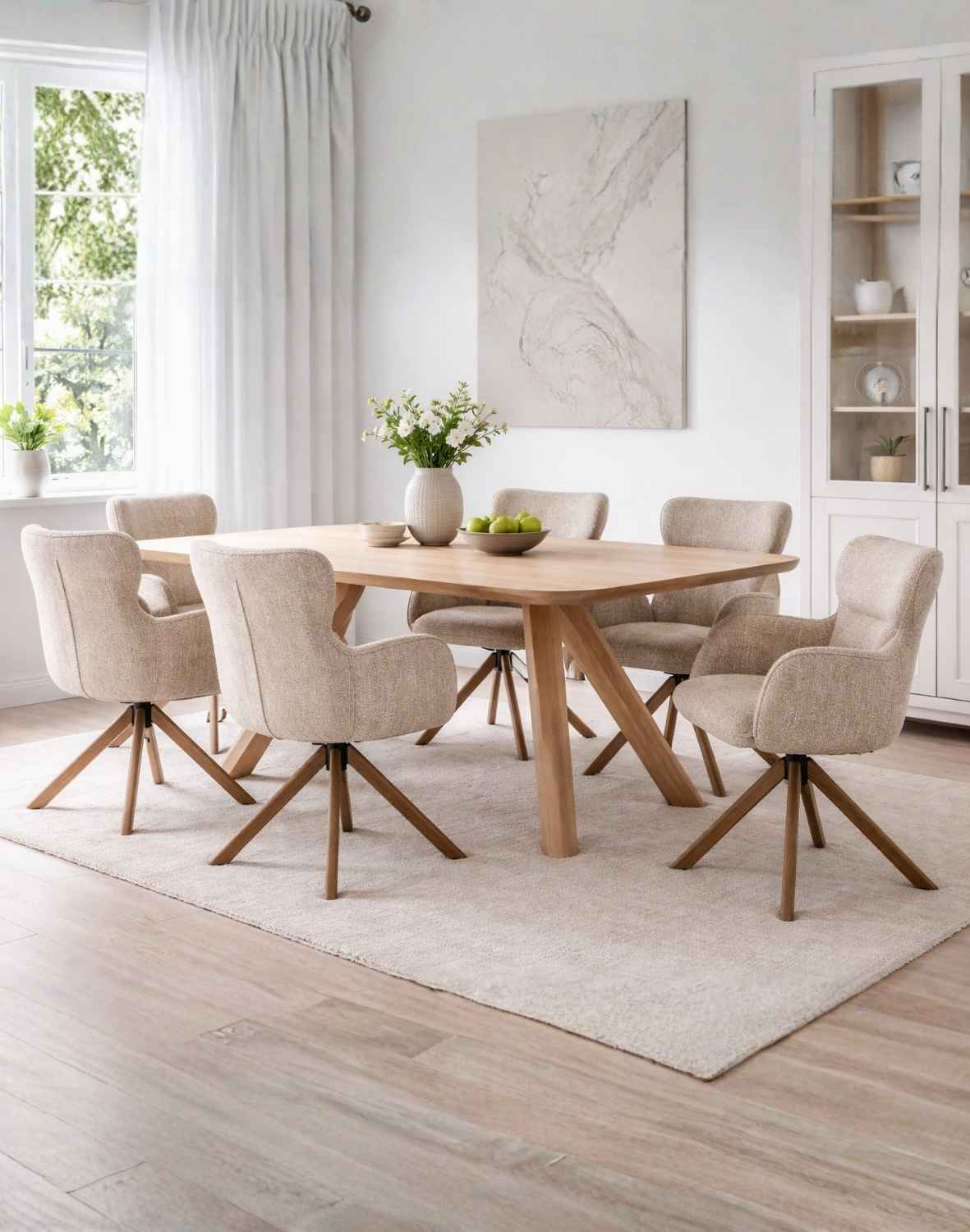 krzesło do jadalni k585, funkcja obracania, ciemny beż