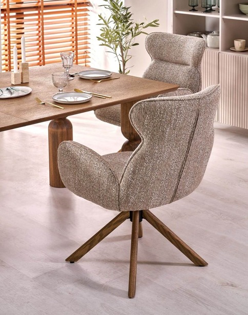 krzesło do jadalni k585, funkcja obracania, jasny orzech