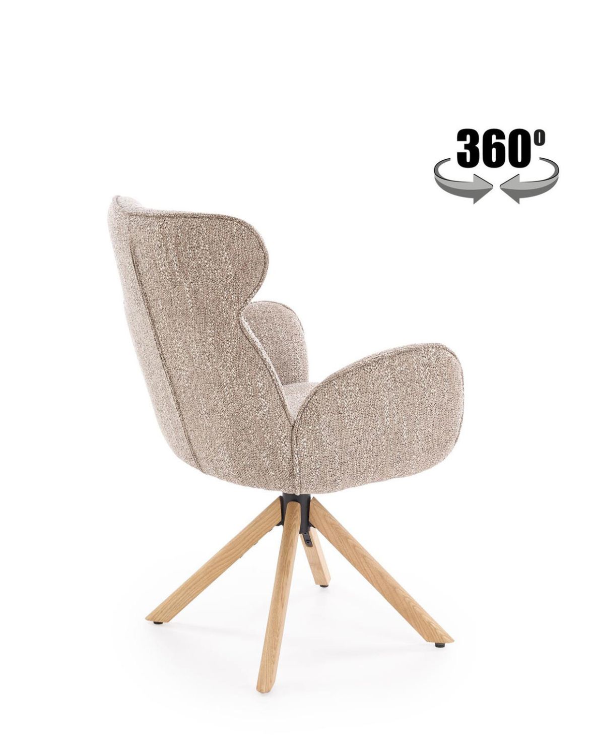 krzesło do jadalni k585, funkcja obracania, dąb naturalny