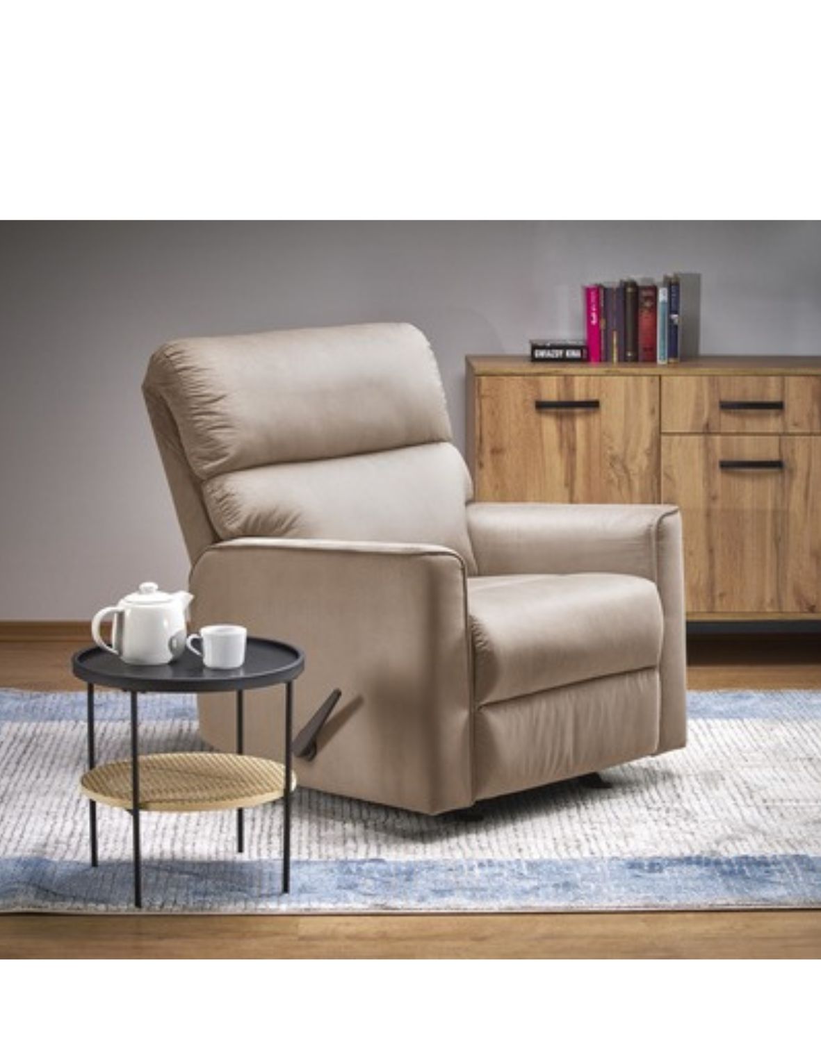 fotel rozkładany z funkcją kołyski karim