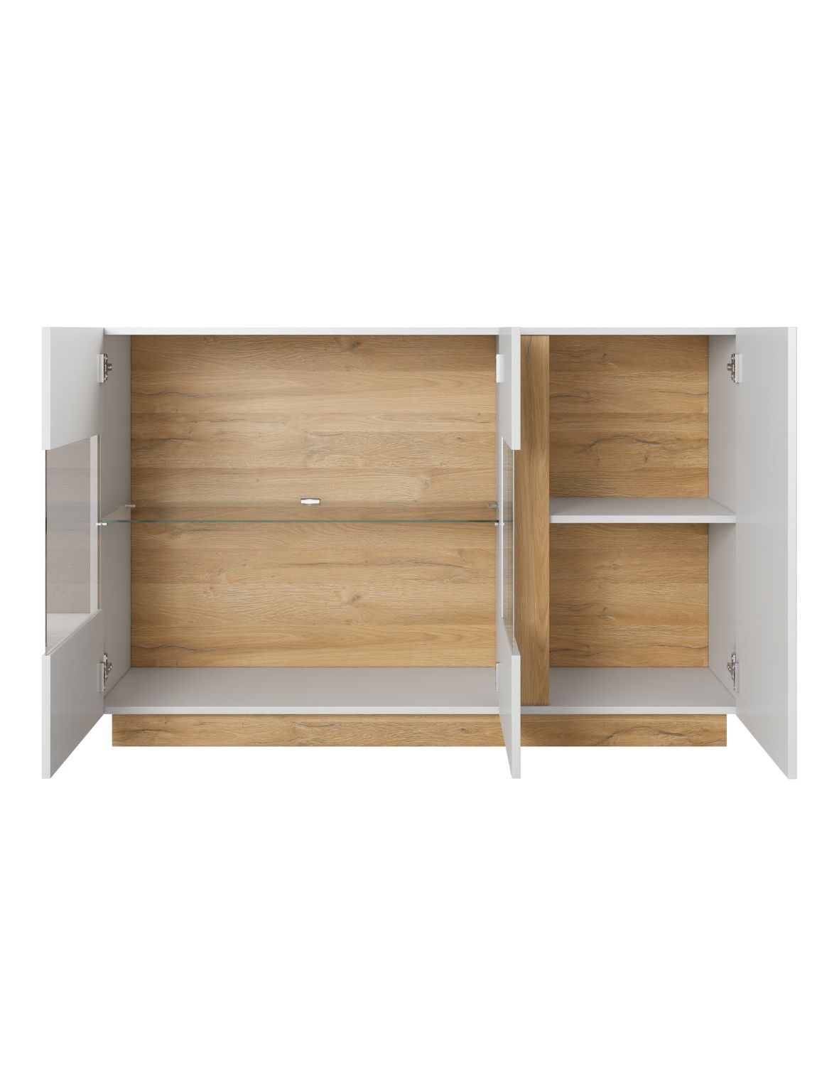 komoda z witryną biały połysk arco e 138