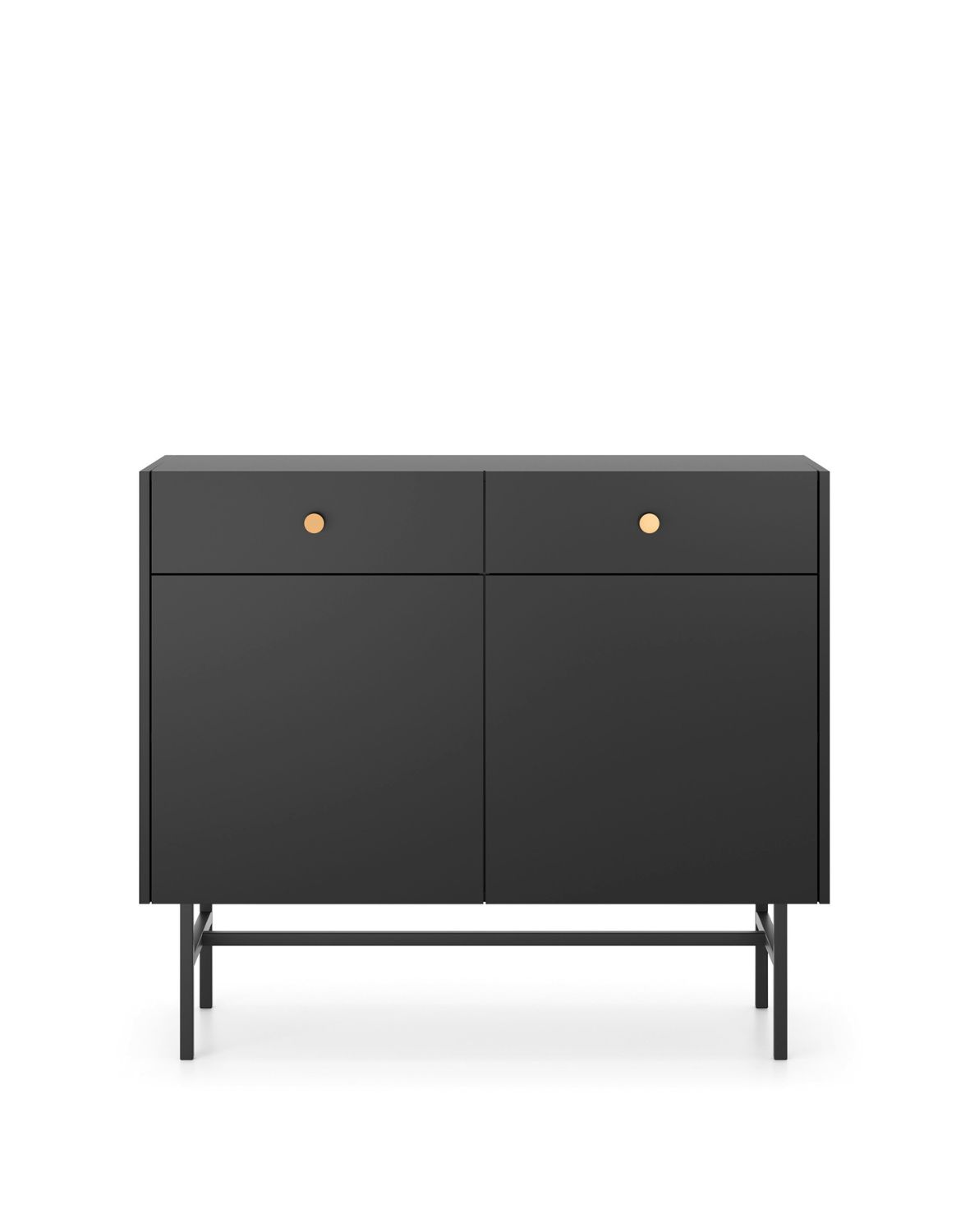 komoda czarna diva z 2 szufladami i 2 szafkami