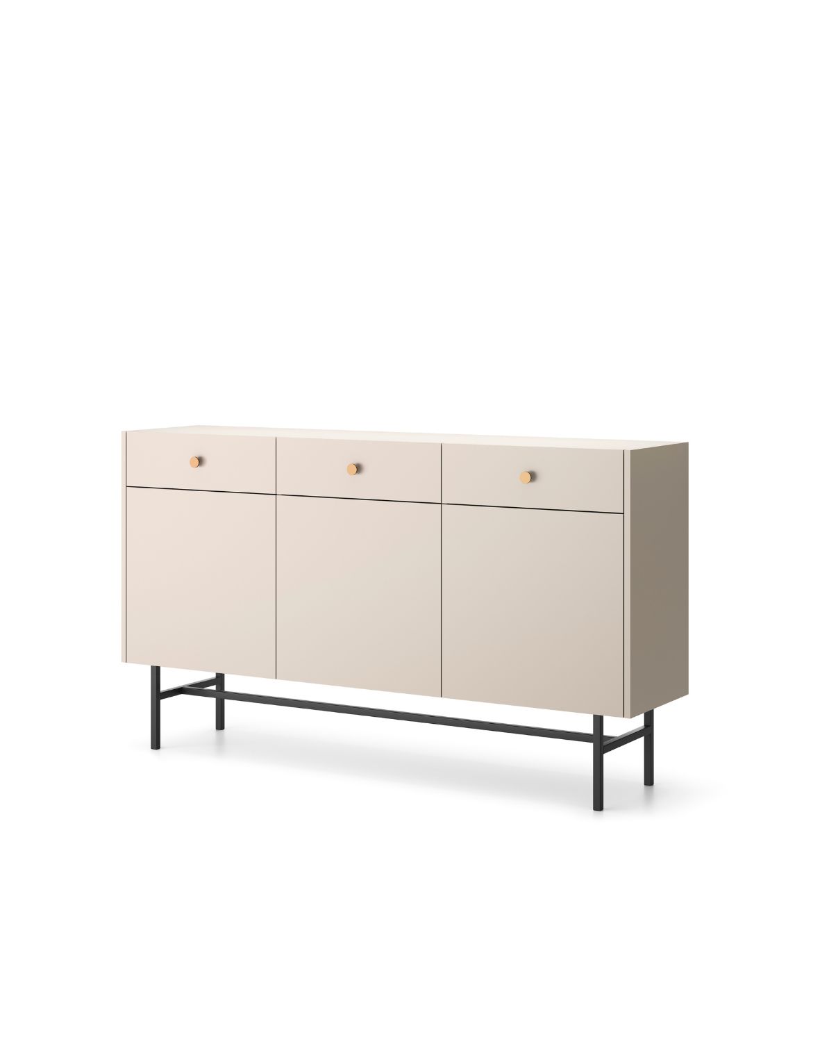 Komoda Diva kaszmir z 3 szufladami i 3 szafkami (3D3SZ) 155 cm