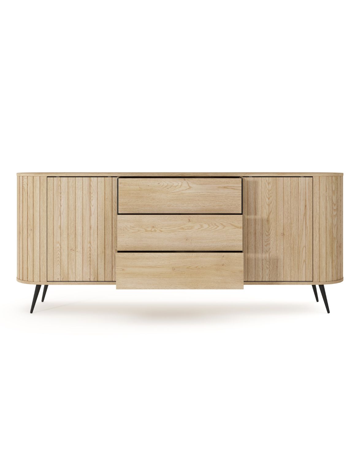 duża komoda z lamelami do salonu lovi 192 cm