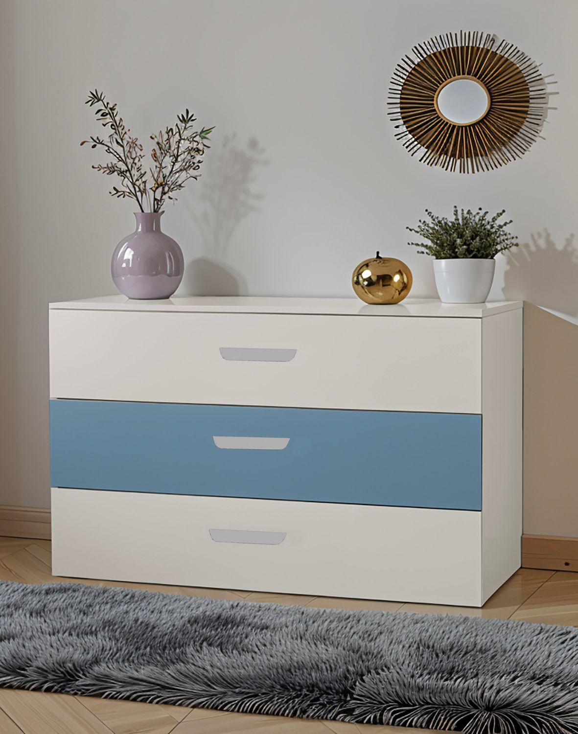 komoda lumi kaszmir i niebieski mglisty