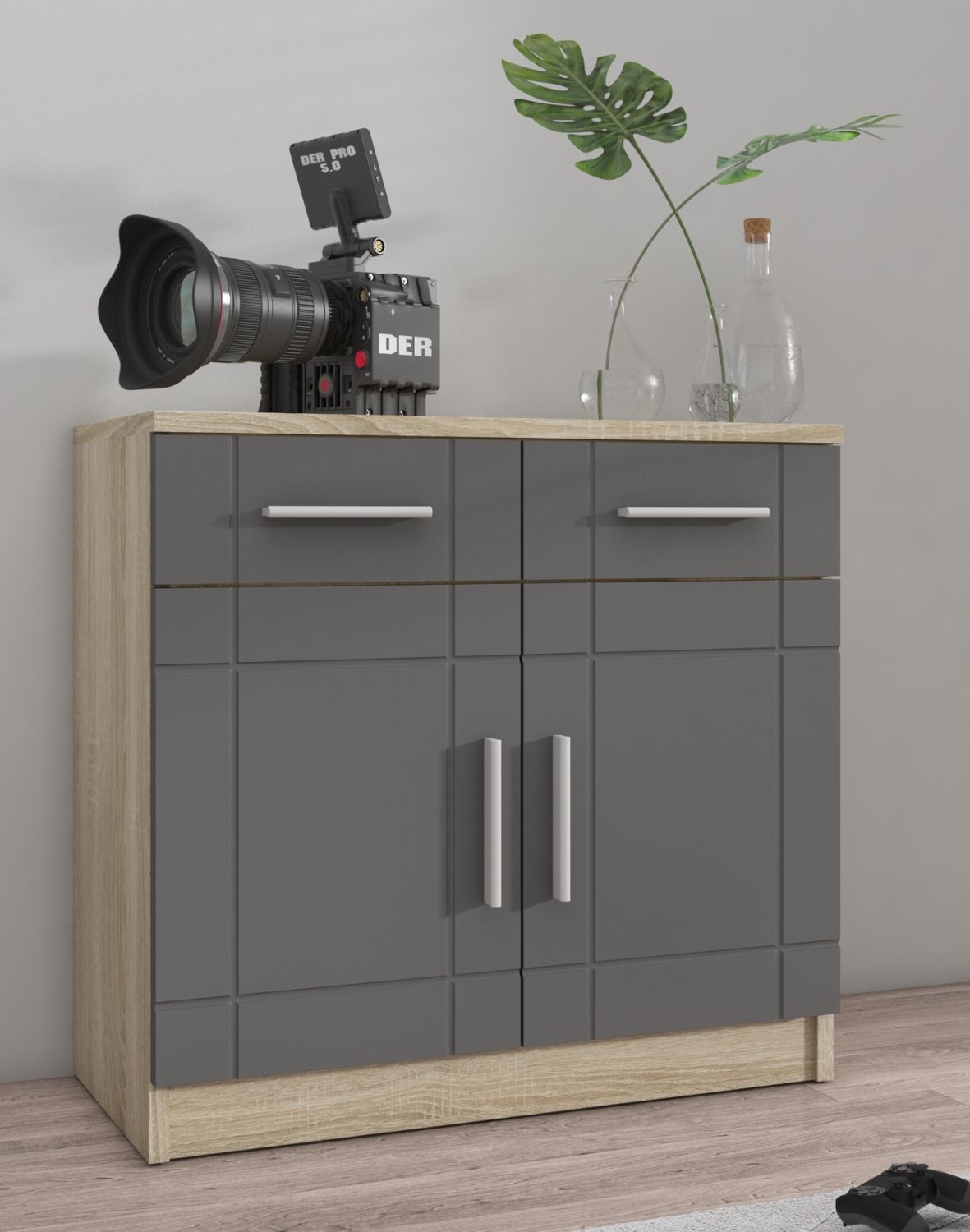 komoda paris gh 2f2s grafit dab sonoma