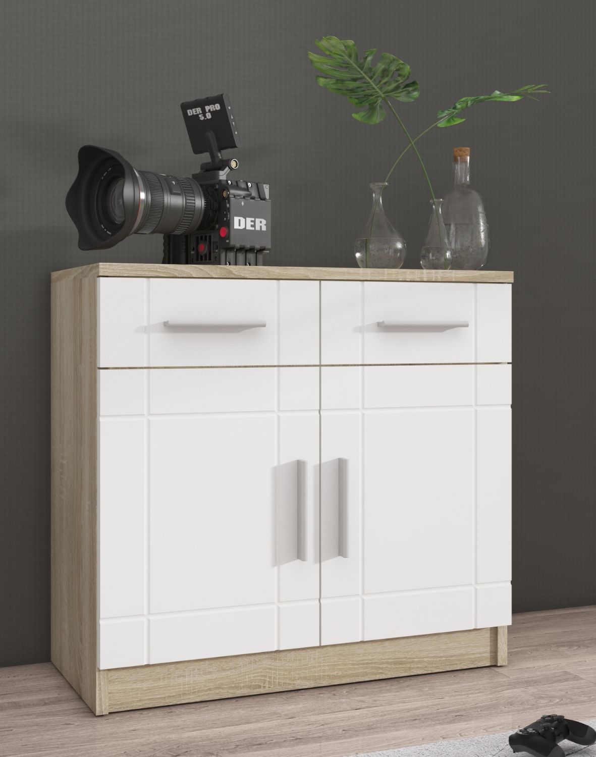 komoda paris bialy dab sonoma 2f2s