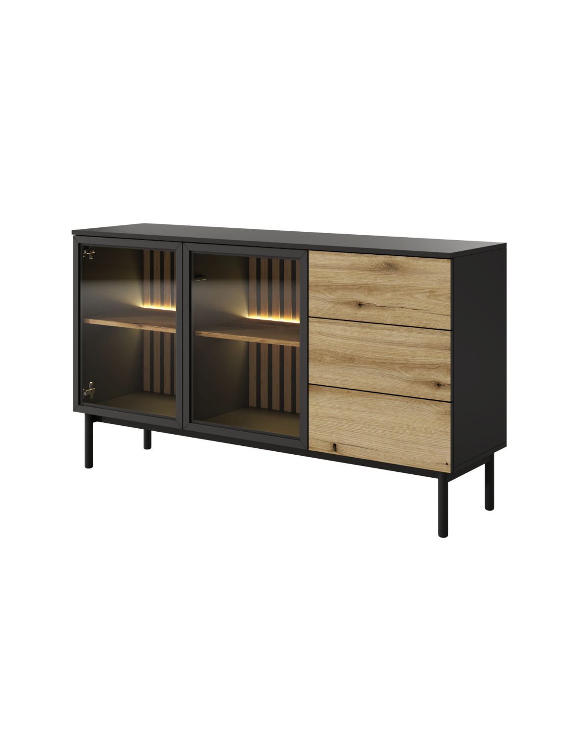 komoda do salonu z przeszkleniem lang c 150