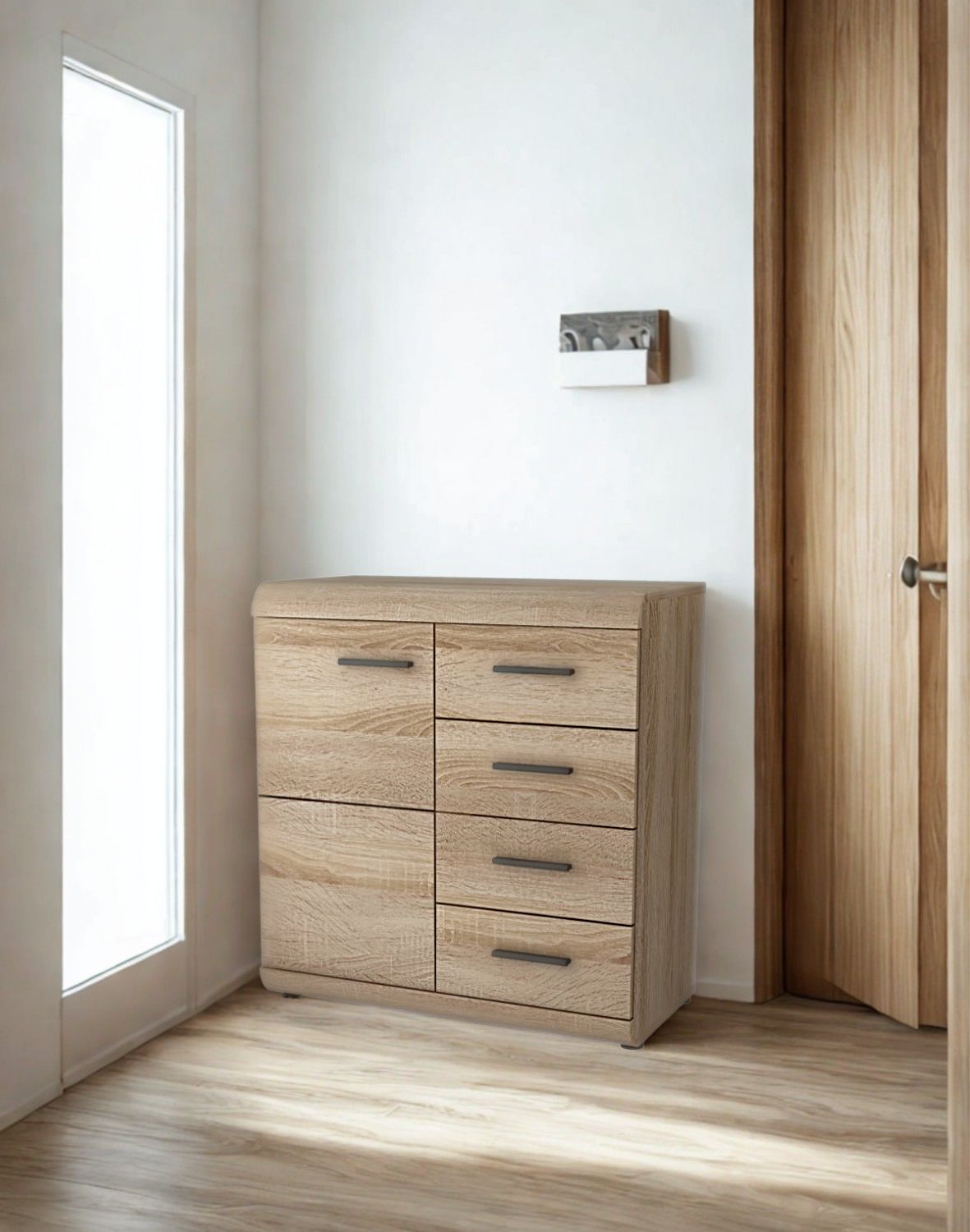 komoda z szufladami i szafką dąb sonoma dąb sonoma link 80