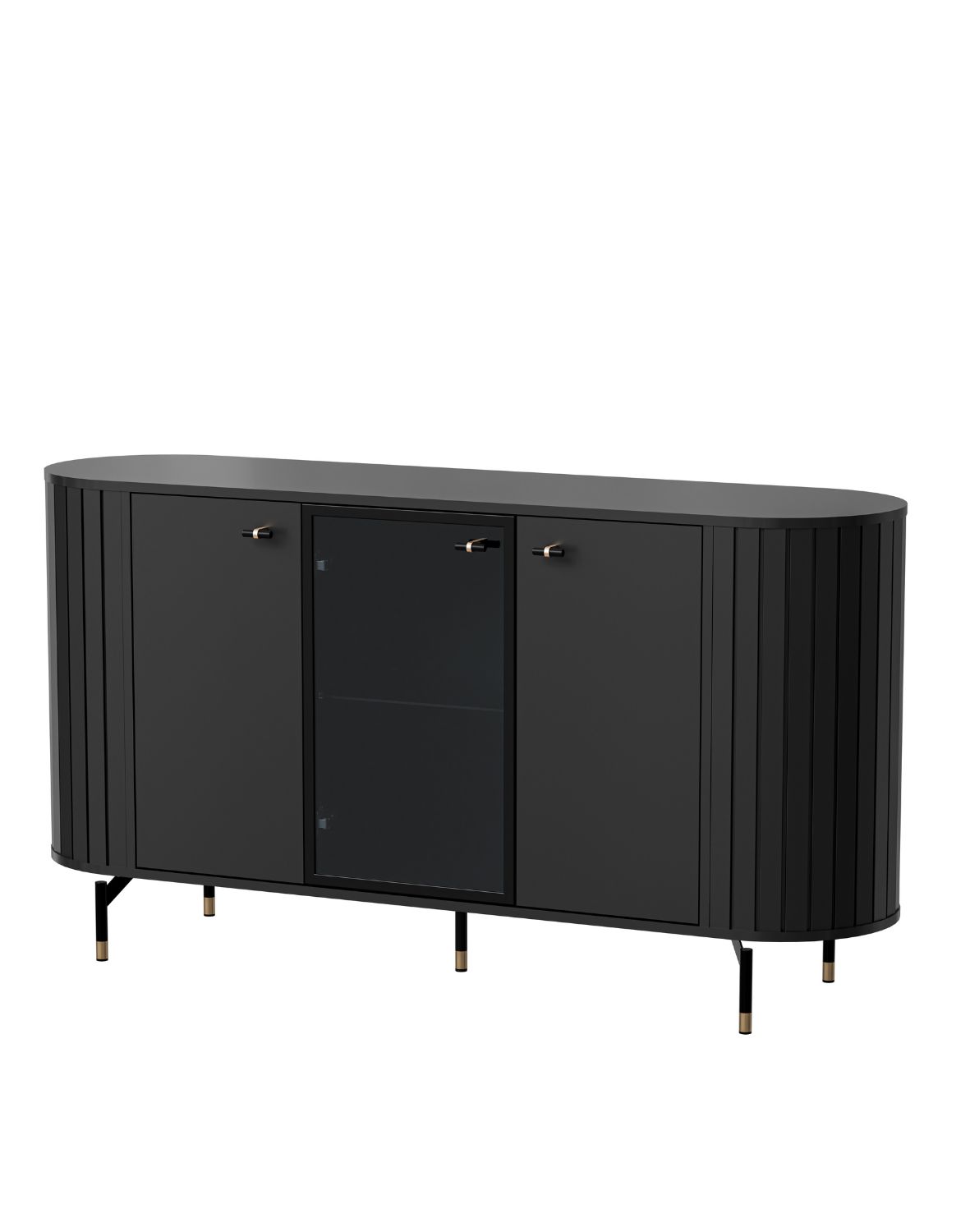 Komoda s vitrínou černá ZANTE ZA3