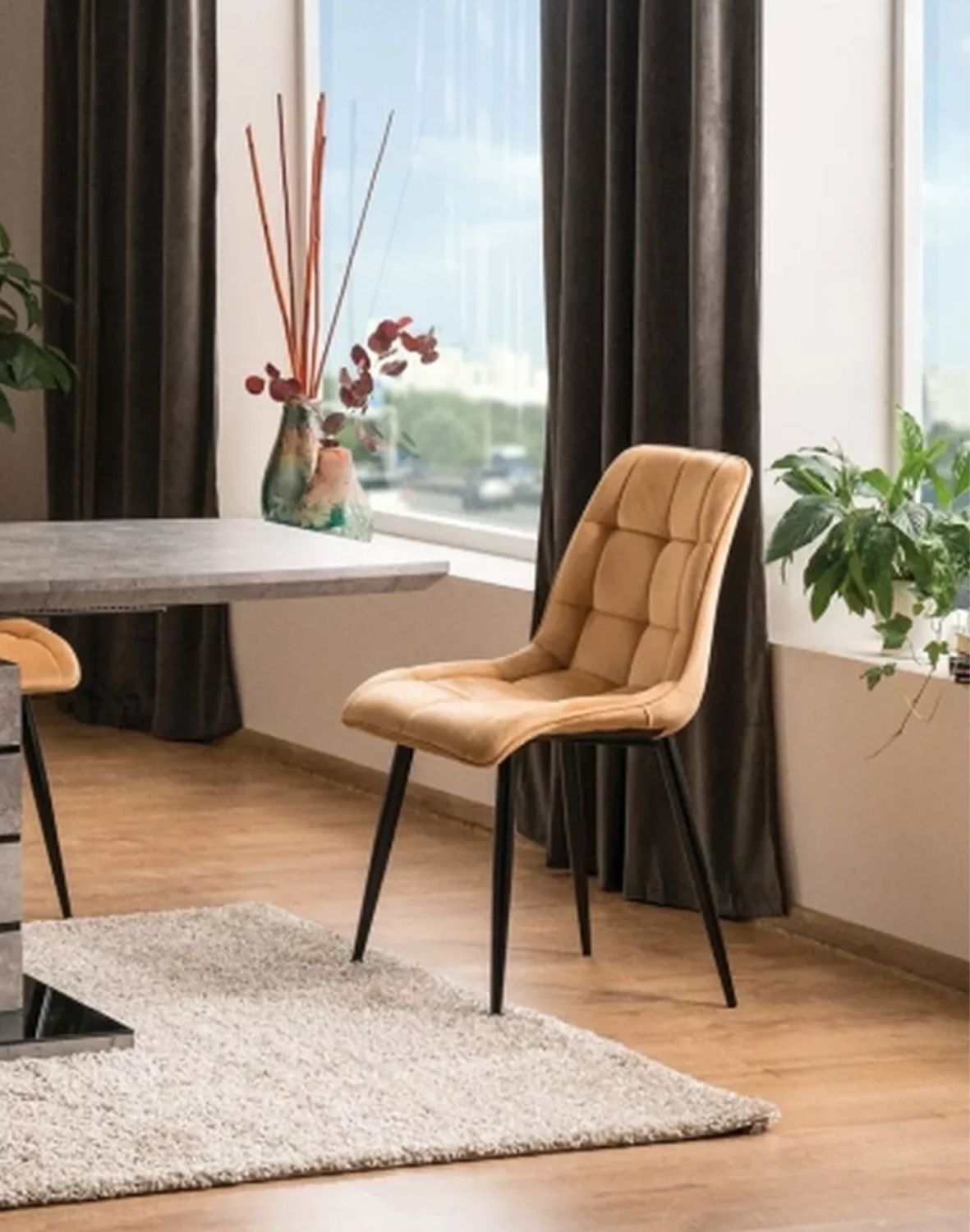 krzeslo  chic velvet curry czarny