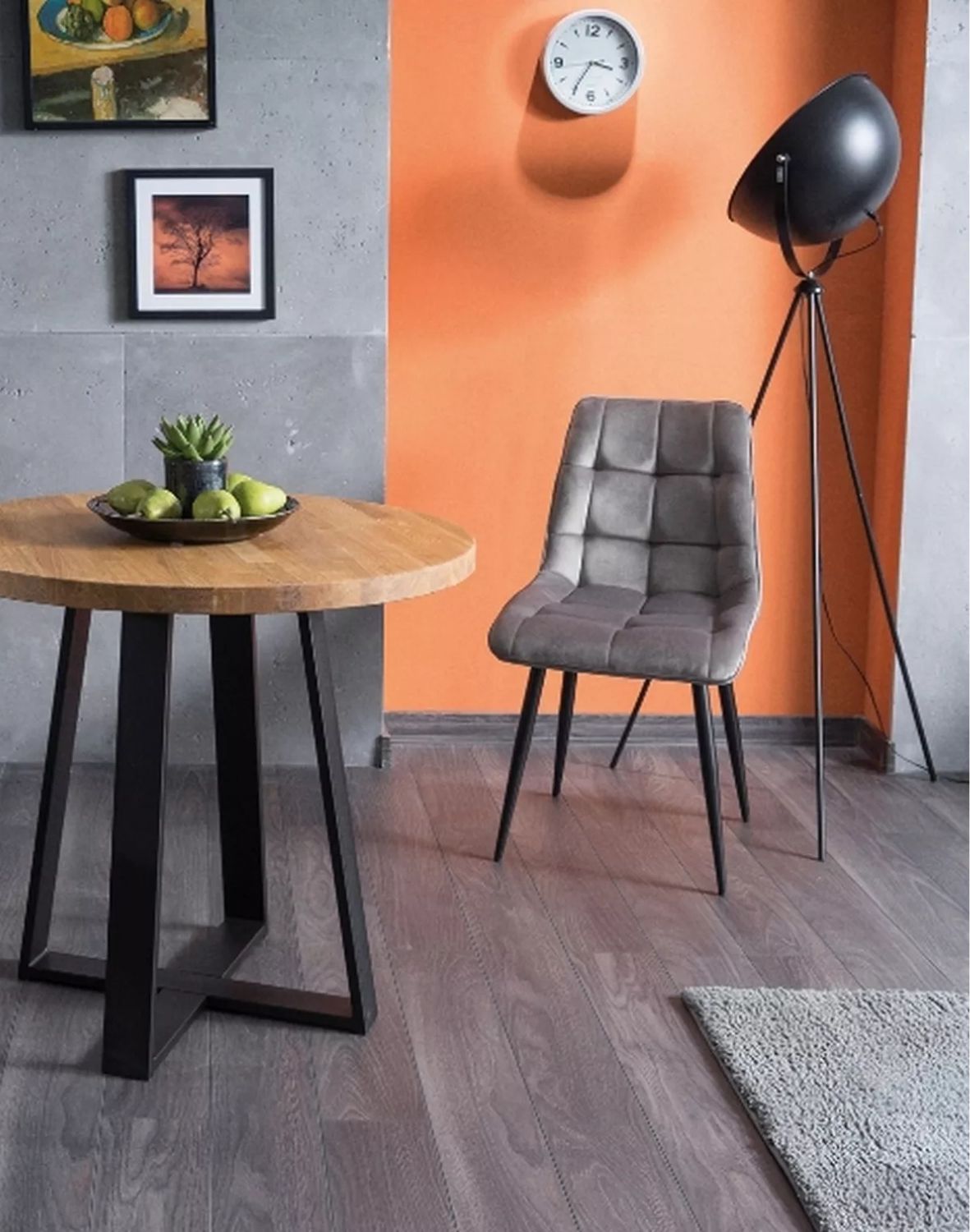 krzeslo  chic velvet szare czarny