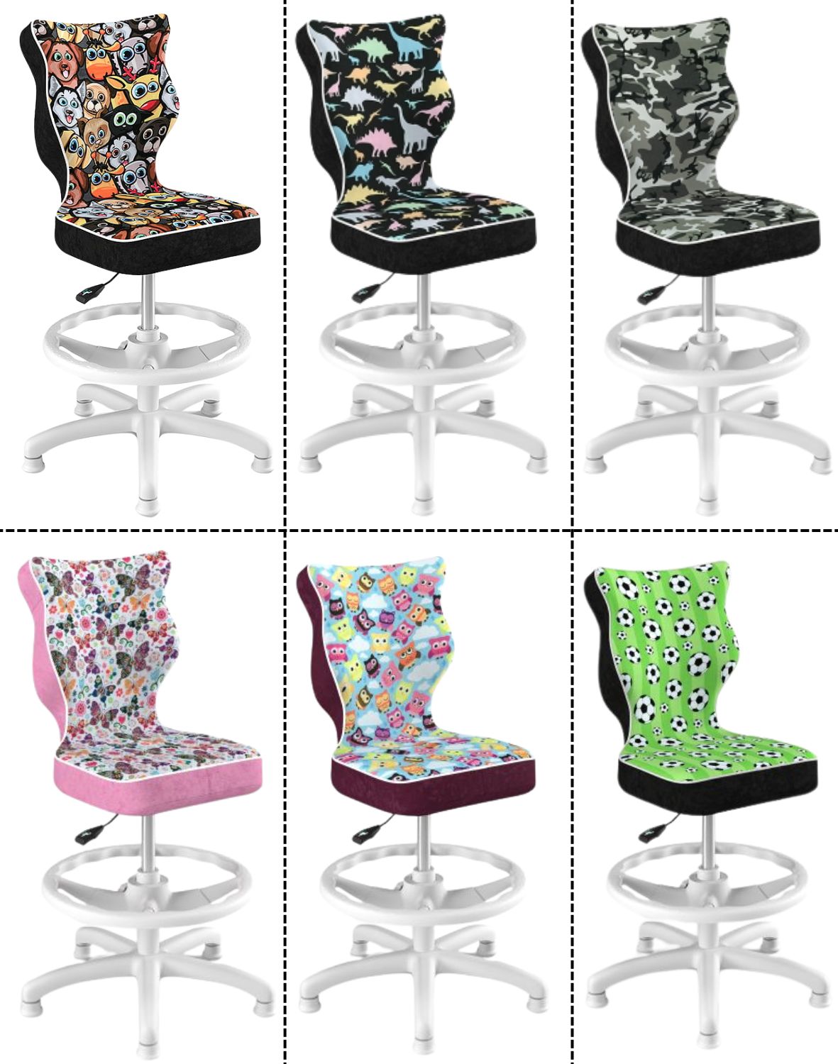 krzeslo dzieciece petit z podnozkiem 119 142 biala podstawa