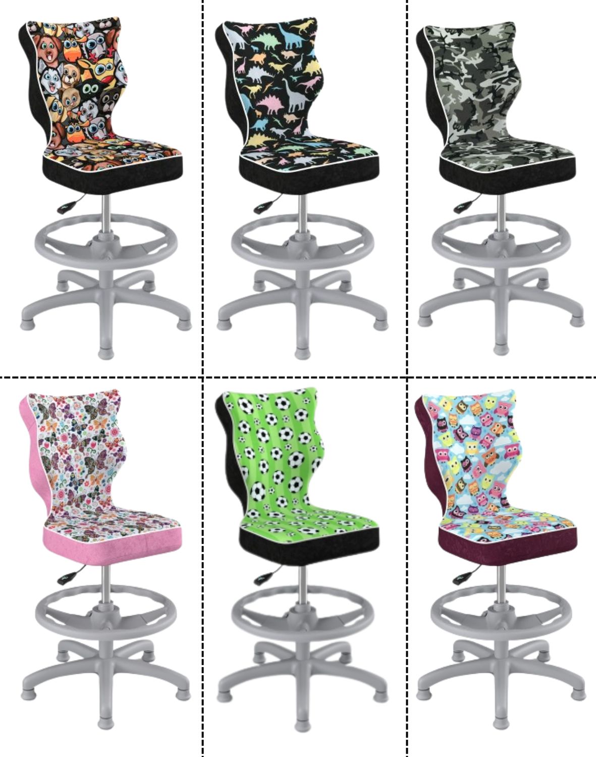 krzeslo dzieciece petit z podnozkiem 133 159 szara podstawa