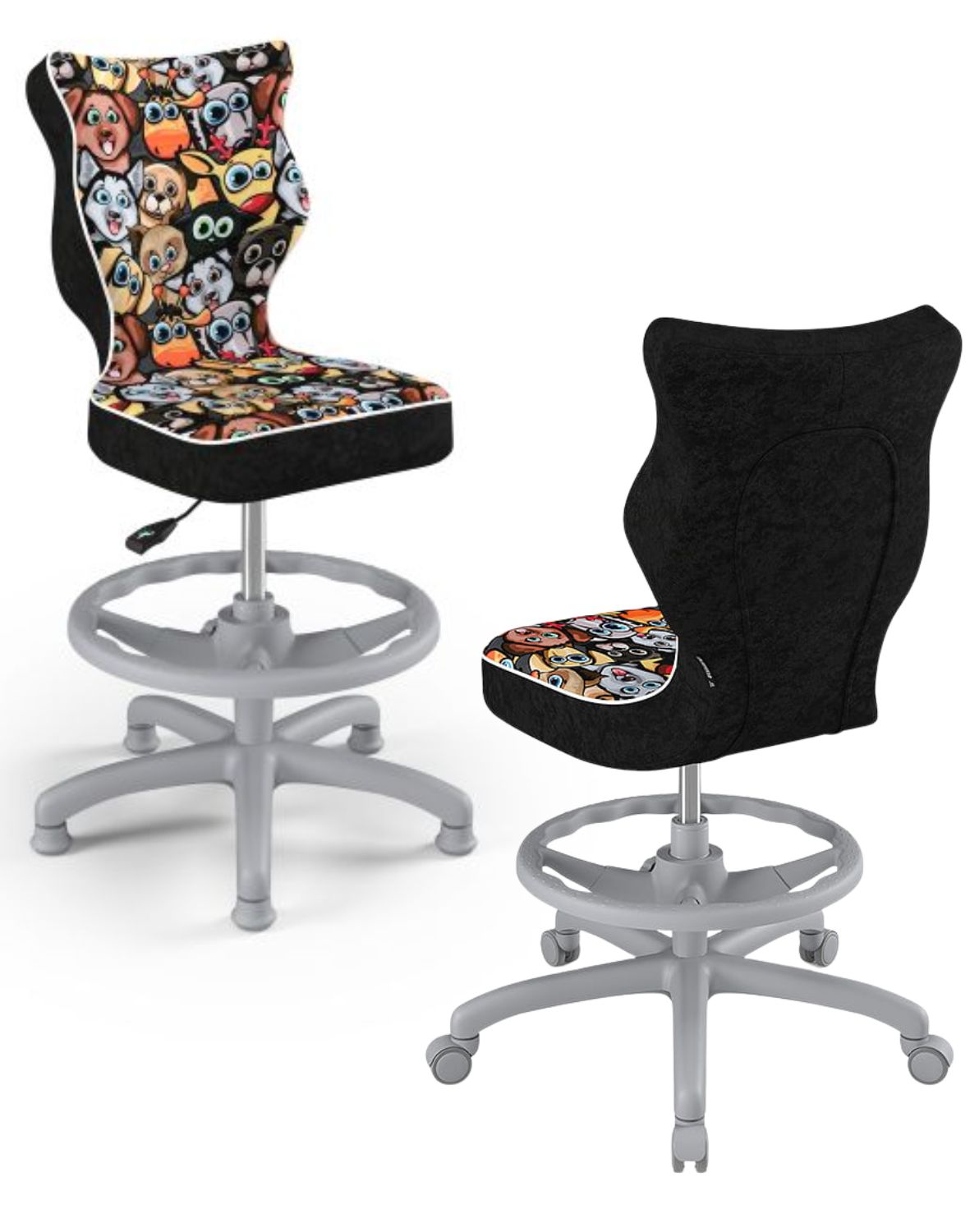 krzeslo dzieciece petit z podnozkiem 119 142 szara podstawa